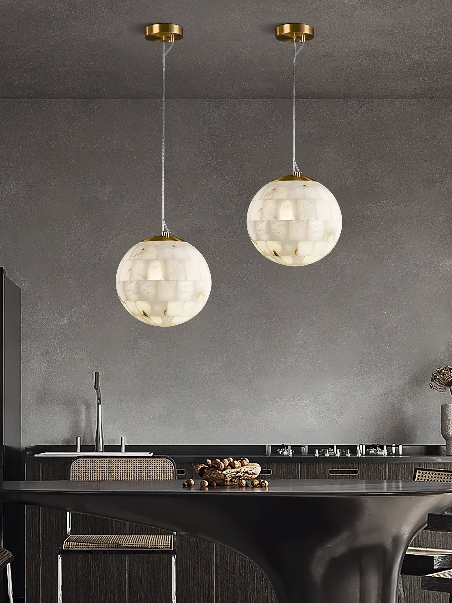 Fljotuvye Modern Ball Alabaster Pendant Light - Letslighting