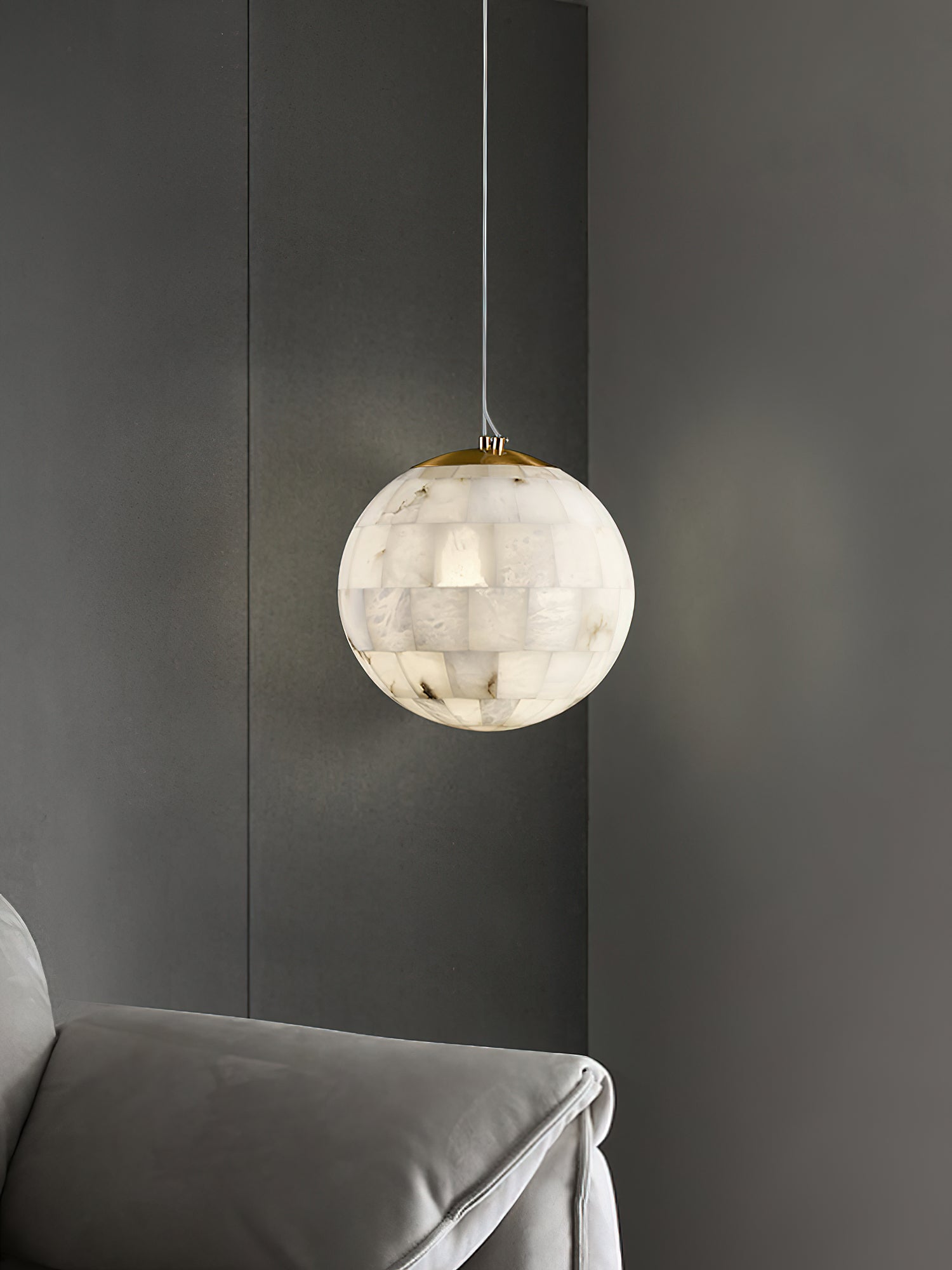 Fljotuvye Modern Ball Alabaster Pendant Light - Letslighting