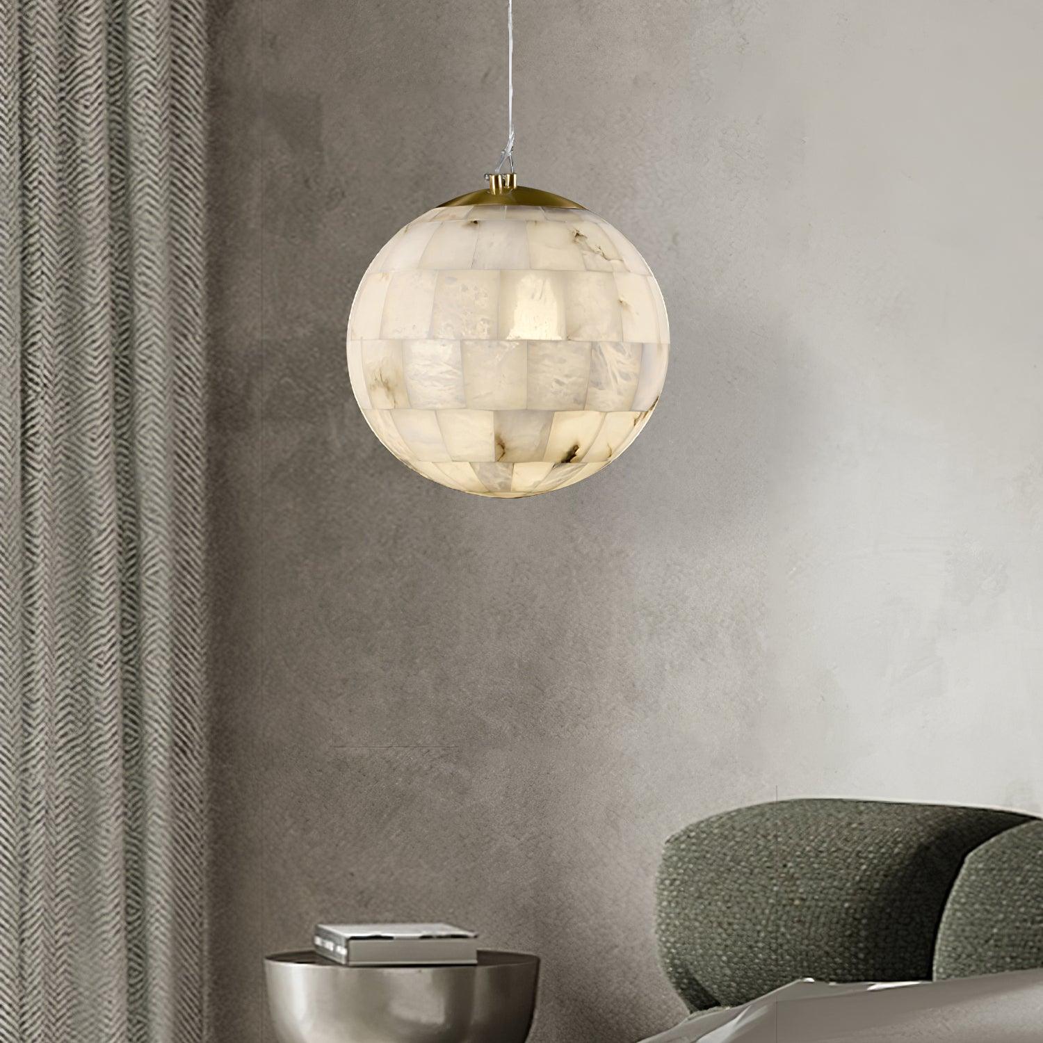 Isolde Alabaster Globe Pendant Light - Neutralighting