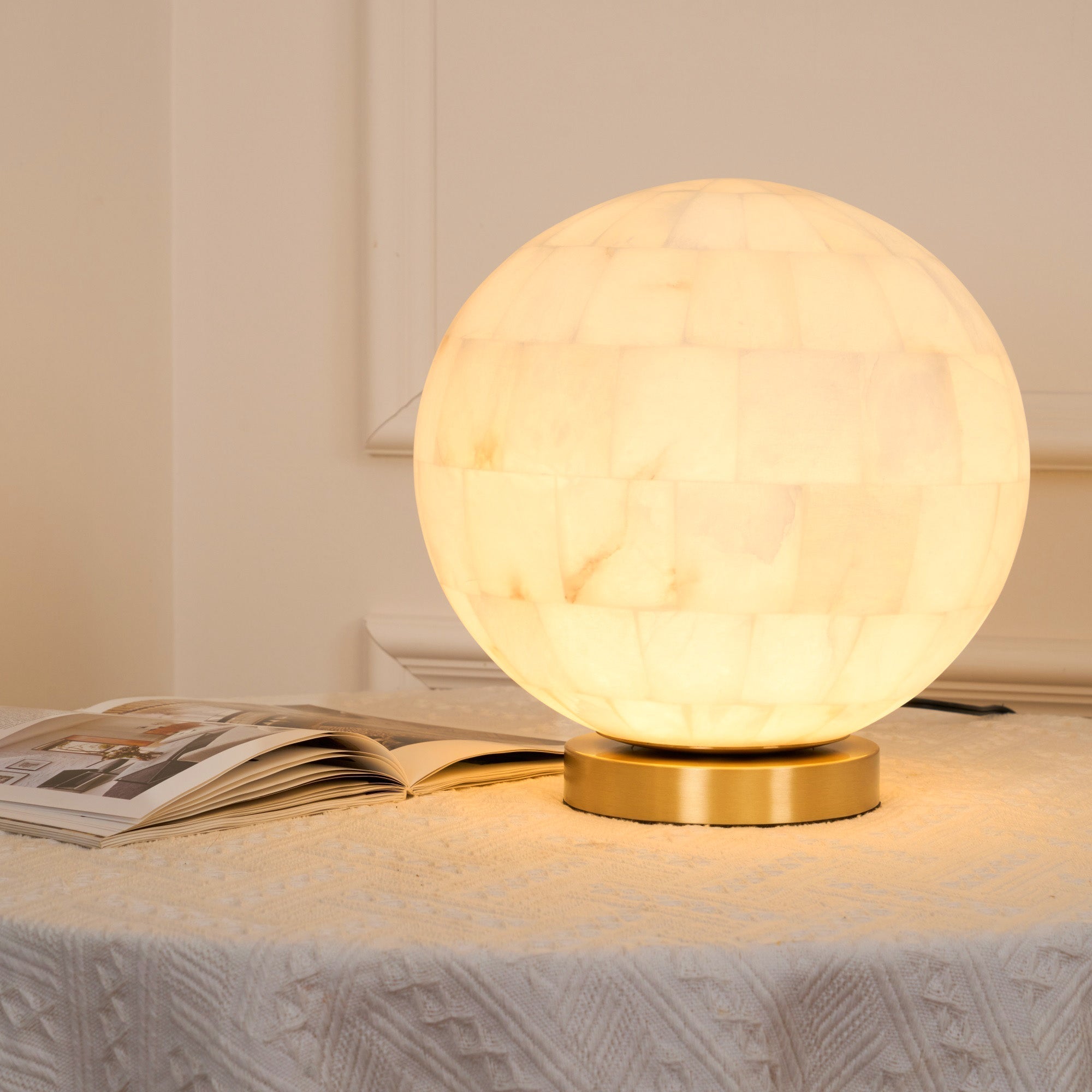 Alabaster Ball Table Lamp - Letslighting
