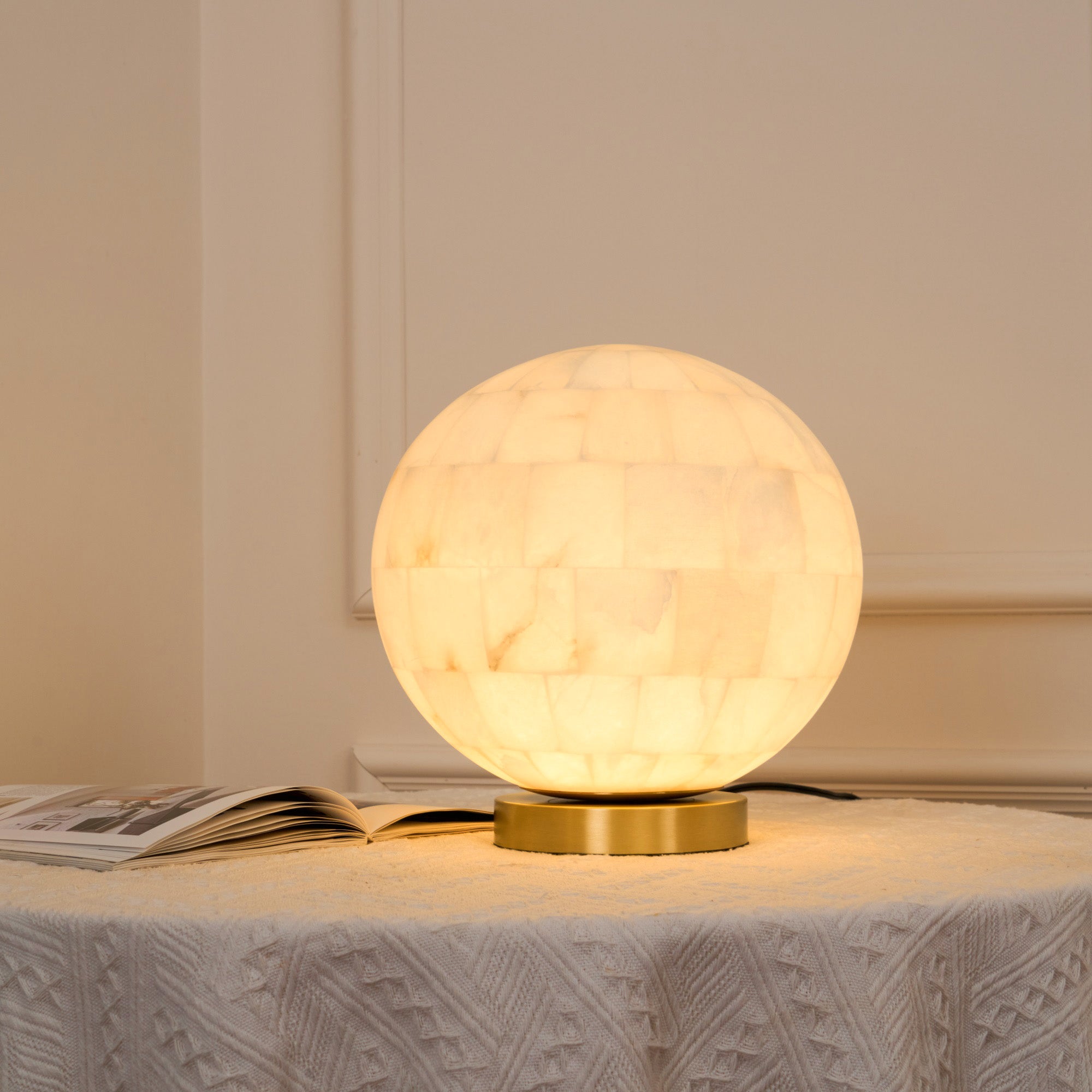 Alabaster Ball Table Lamp - Letslighting