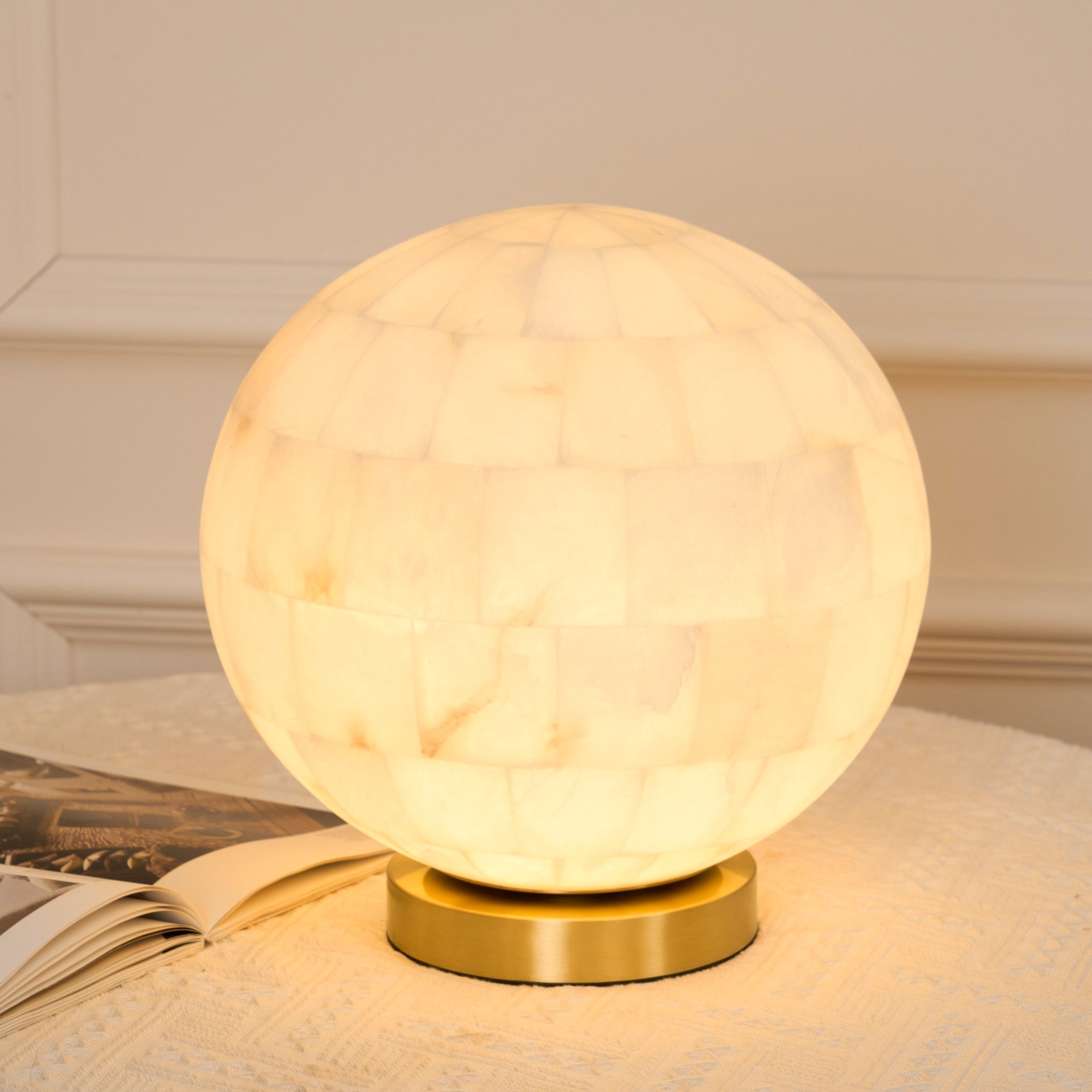 Alabaster Ball Table Lamp - Letslighting