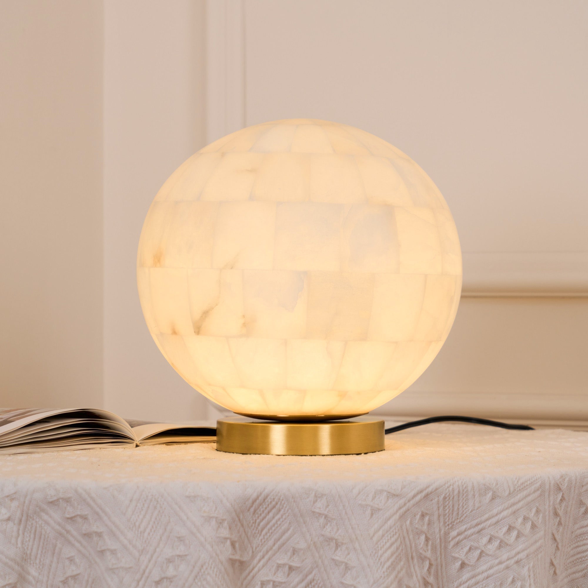 Alabaster Ball Table Lamp - Letslighting