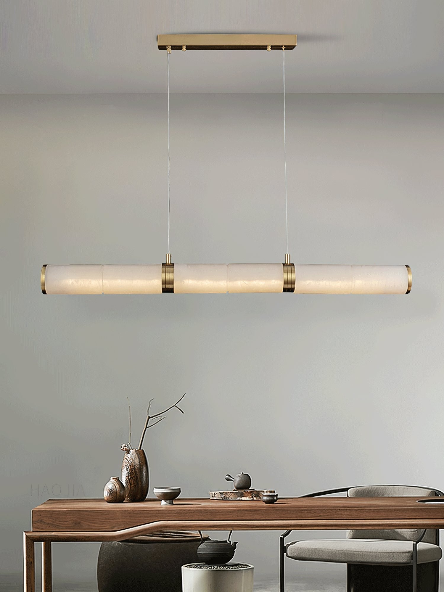 Eira Minimalist Alabaster Linear Pendant Light - Neutralighting