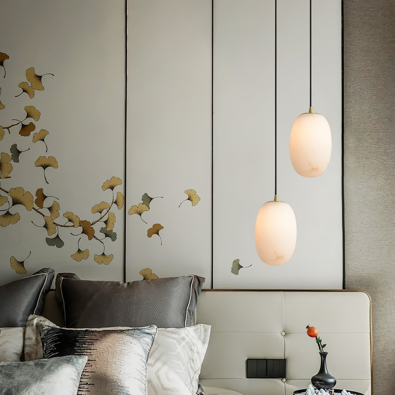 Ildvuvyd Minimalist Bedside Brass Pendant Light - Letslighting