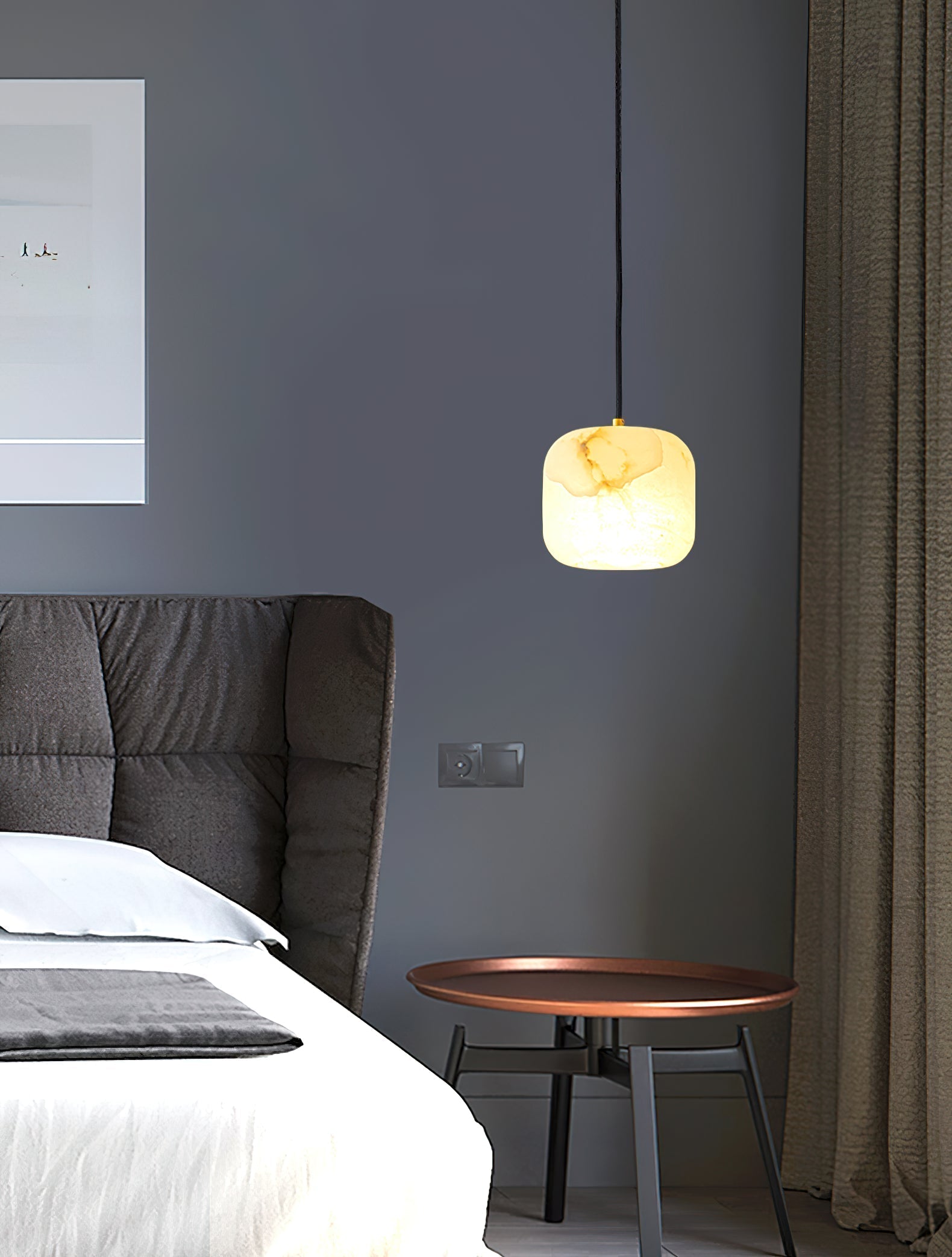 Ildvuvyd Minimalist Bedside Brass Pendant Light - Letslighting