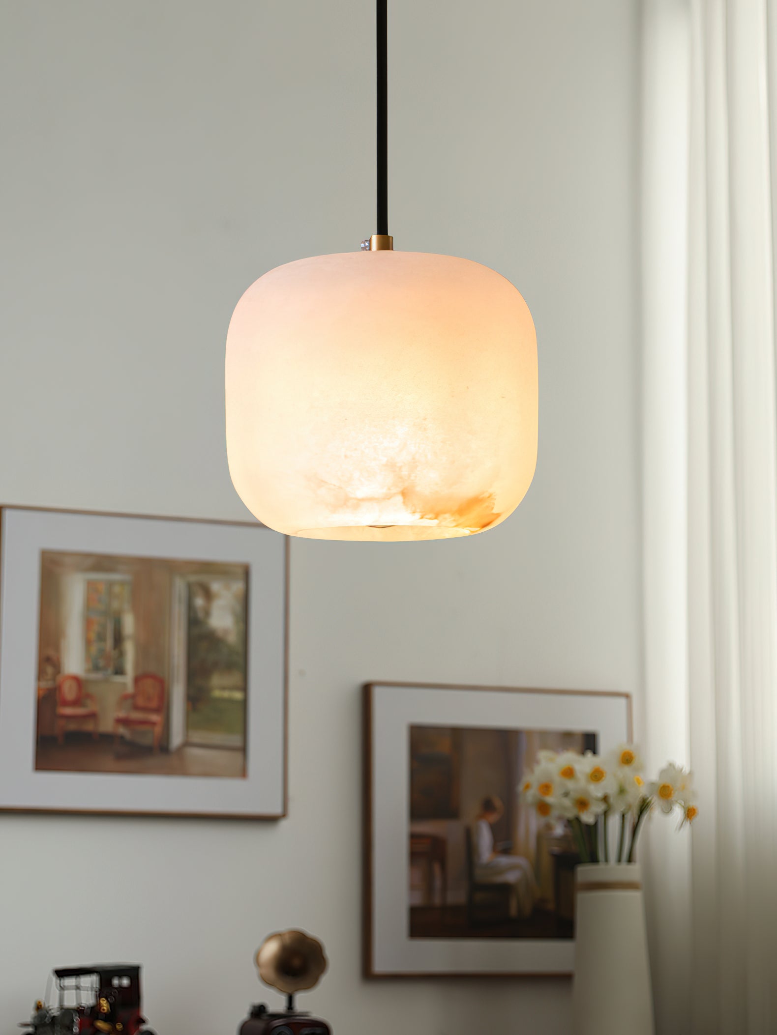 Ildvuvyd Minimalist Bedside Brass Pendant Light - Letslighting