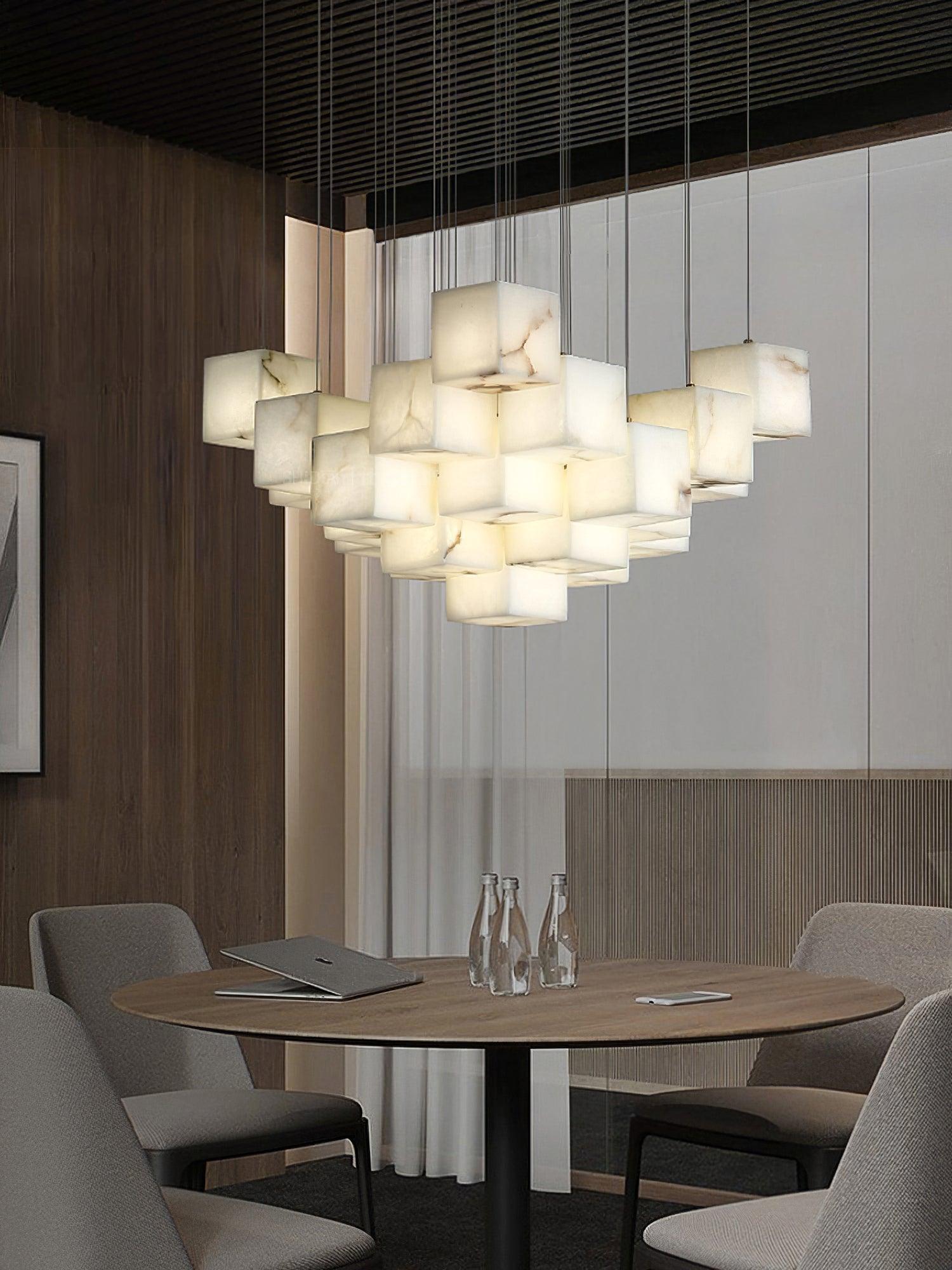 Eurraeel Alabaster Spiral Chandelier - Neutralighting