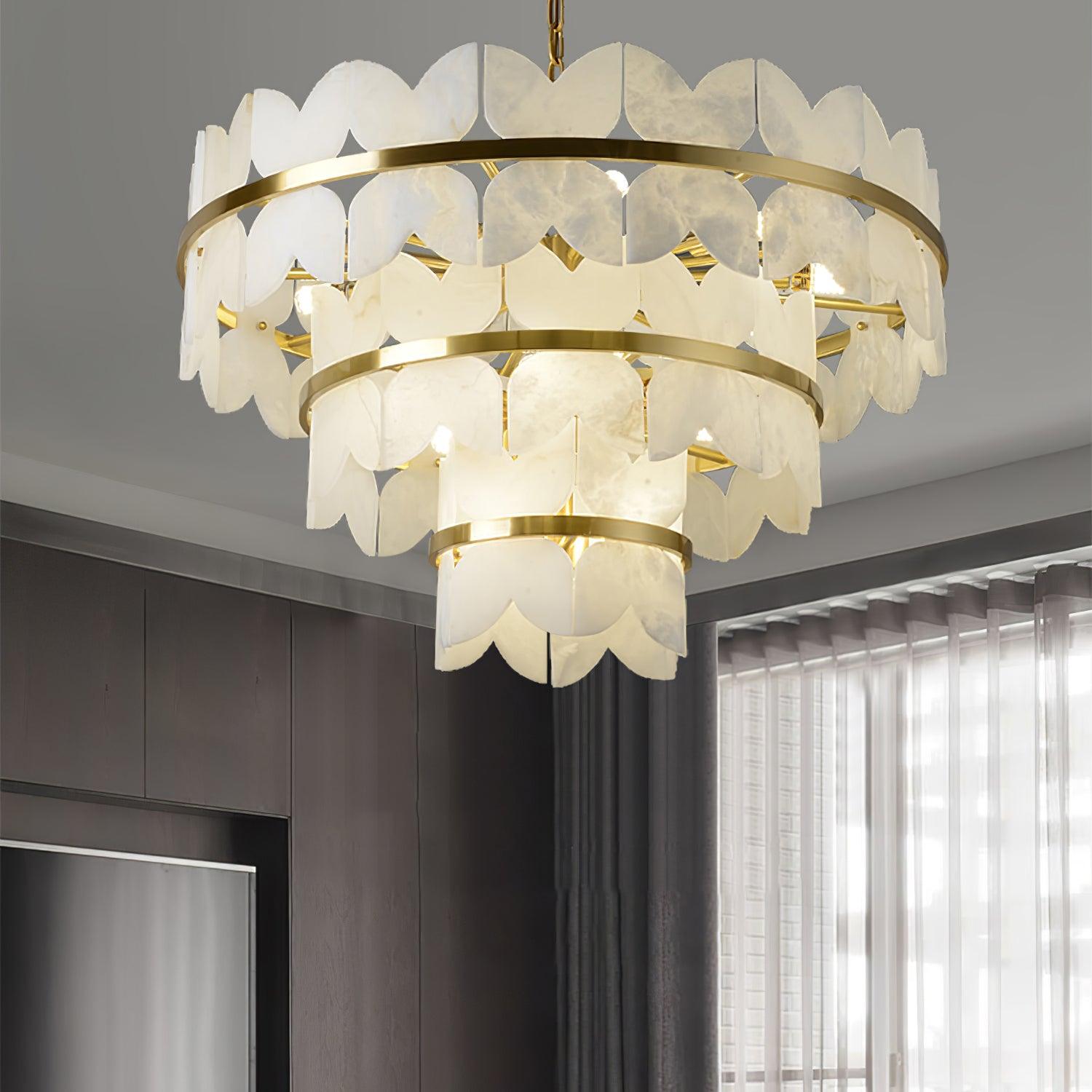 Seraphina Vintage Alabaster Chandelier - Neutralighting