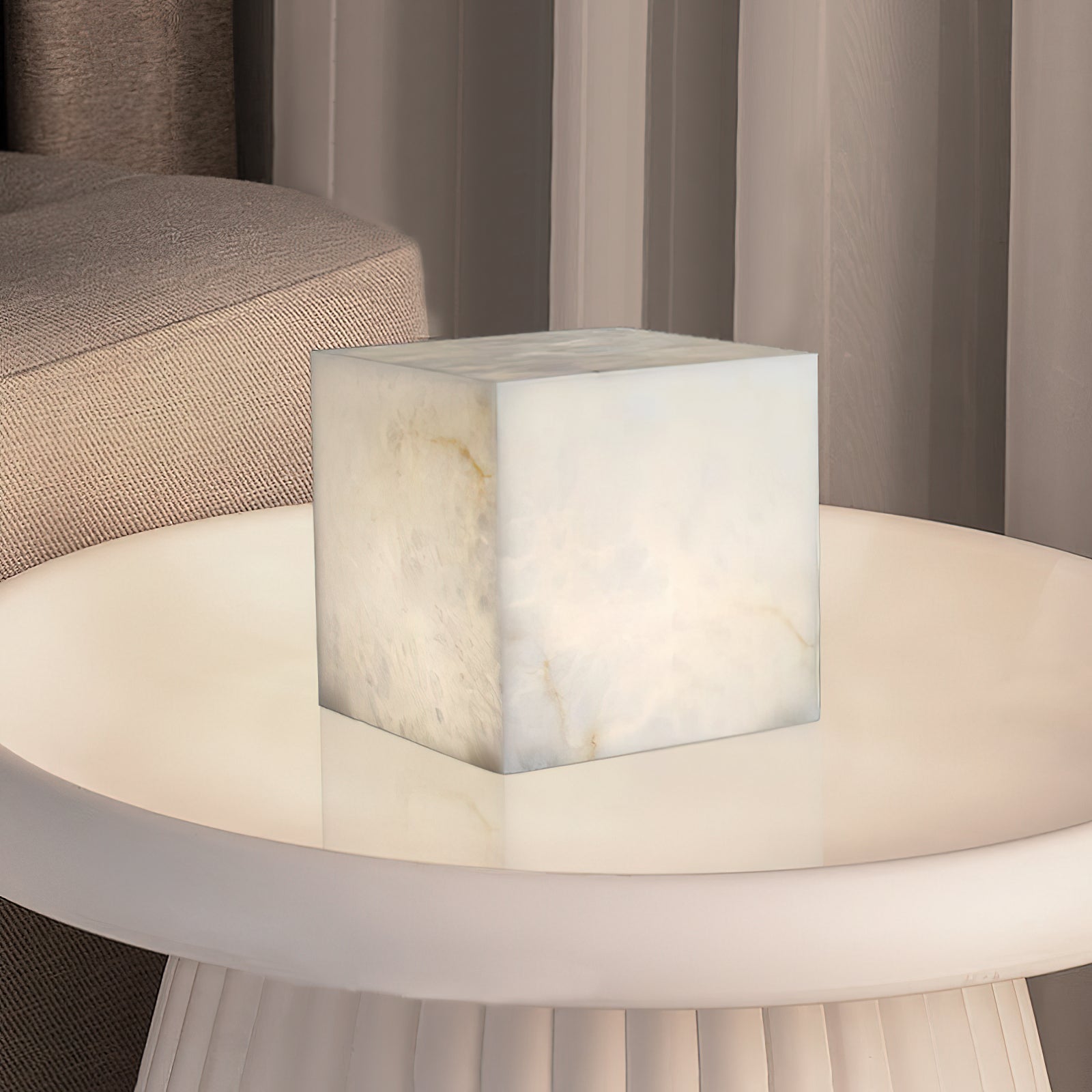 Alabaster Cubic Table Lamp - Letslighting