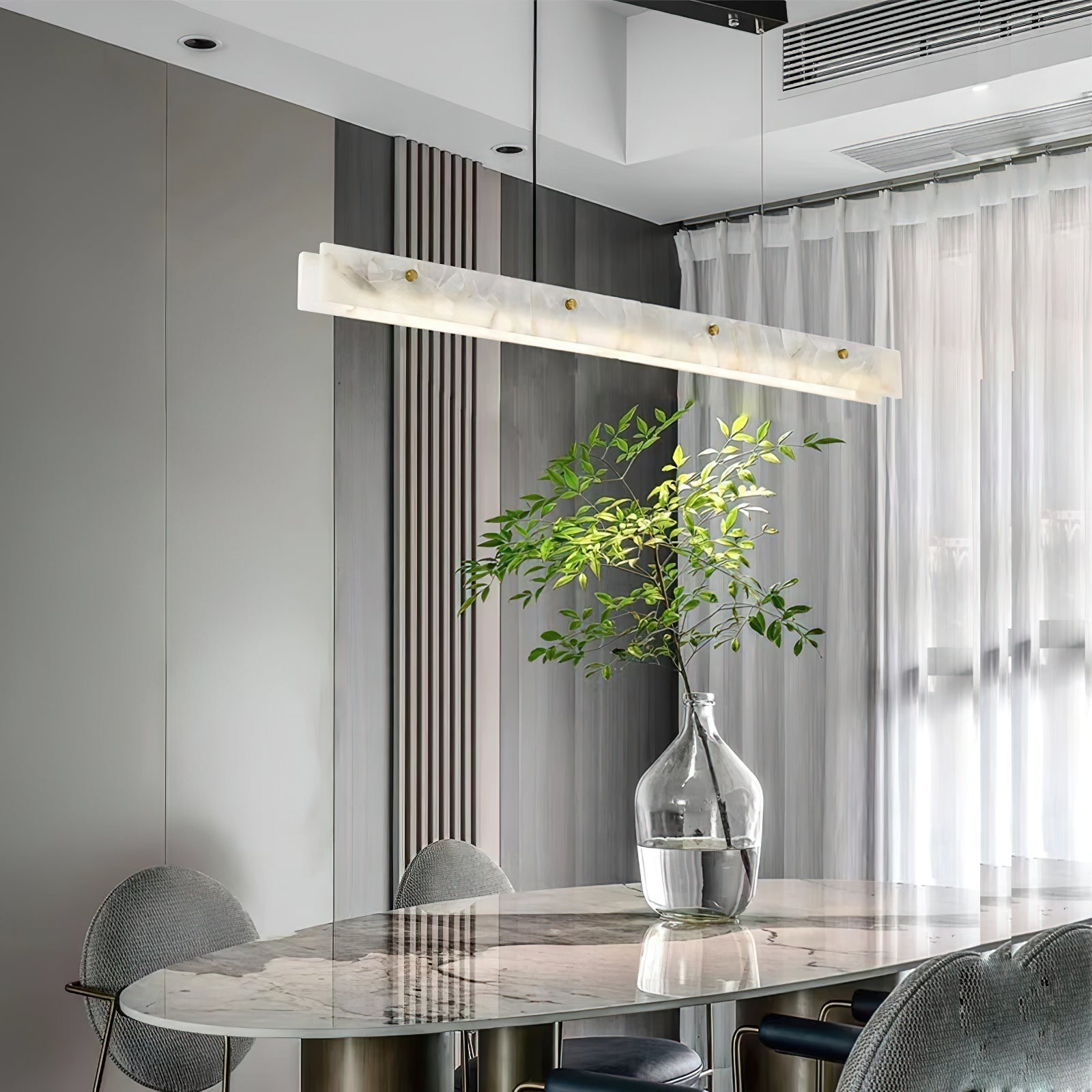 Ljomuvye LED Modern Linear Metal Pendant Light - Letslighting