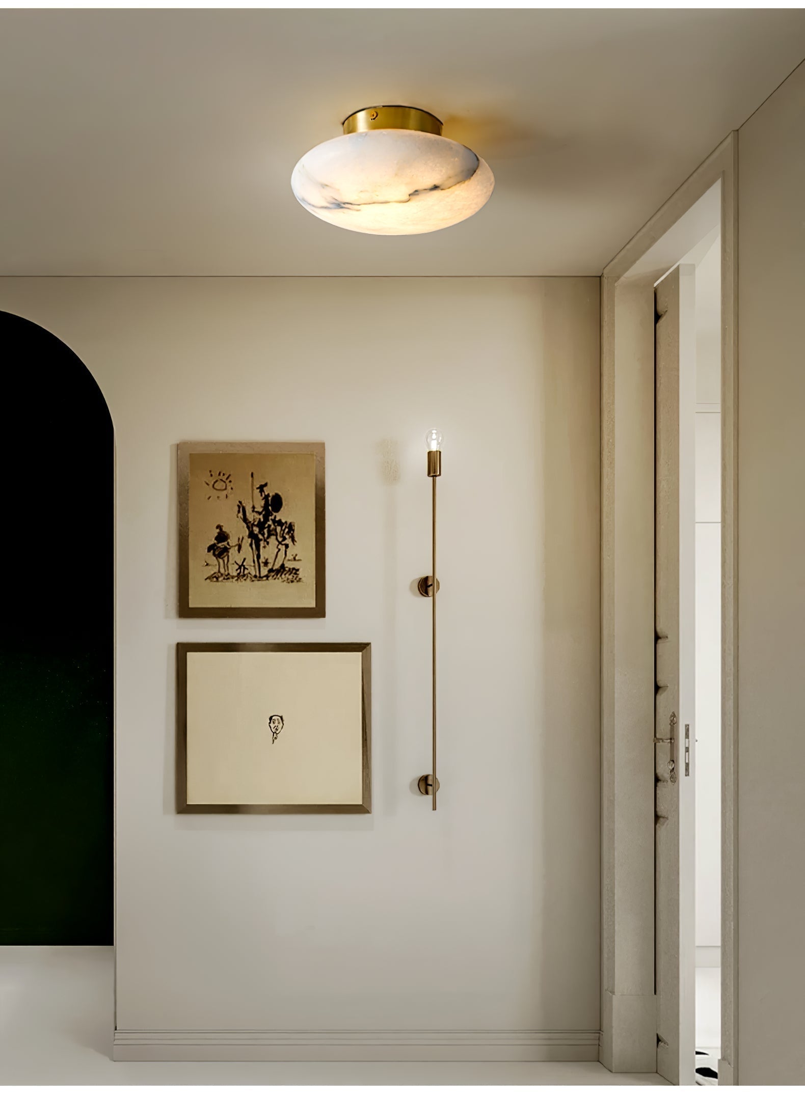 Vanorara Minimalist Alabaster Flush Mount Light - Neutralighting