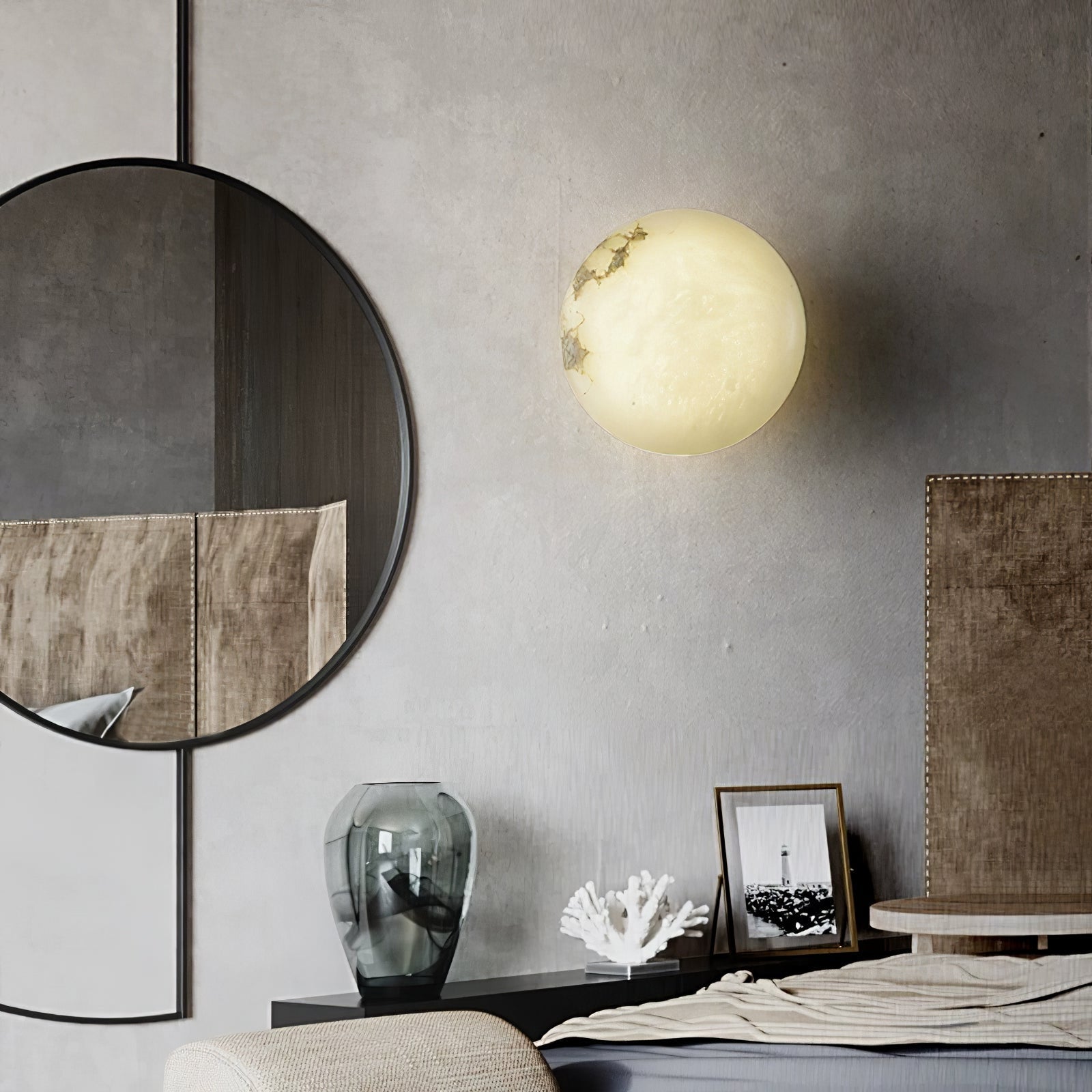 Vanorara Minimalist Alabaster Flush Mount Light - Neutralighting