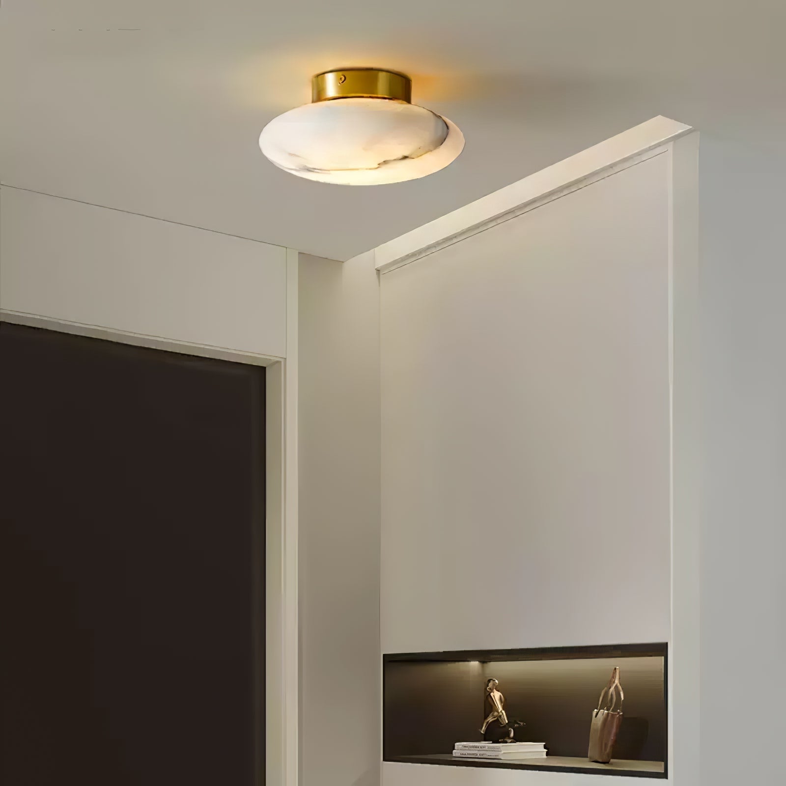 Vanorara Minimalist Alabaster Flush Mount Light - Neutralighting