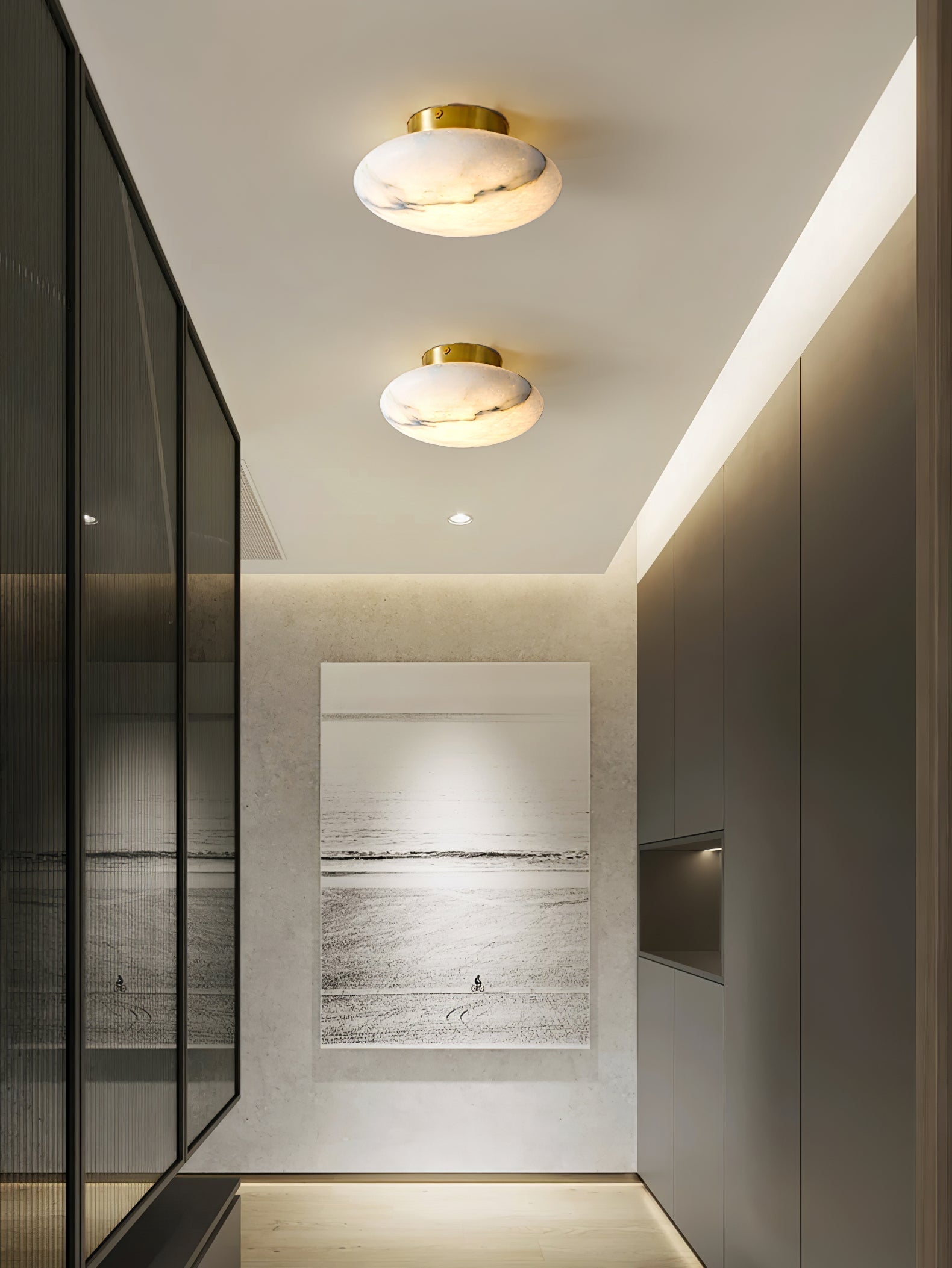 Vanorara Minimalist Alabaster Flush Mount Light - Neutralighting