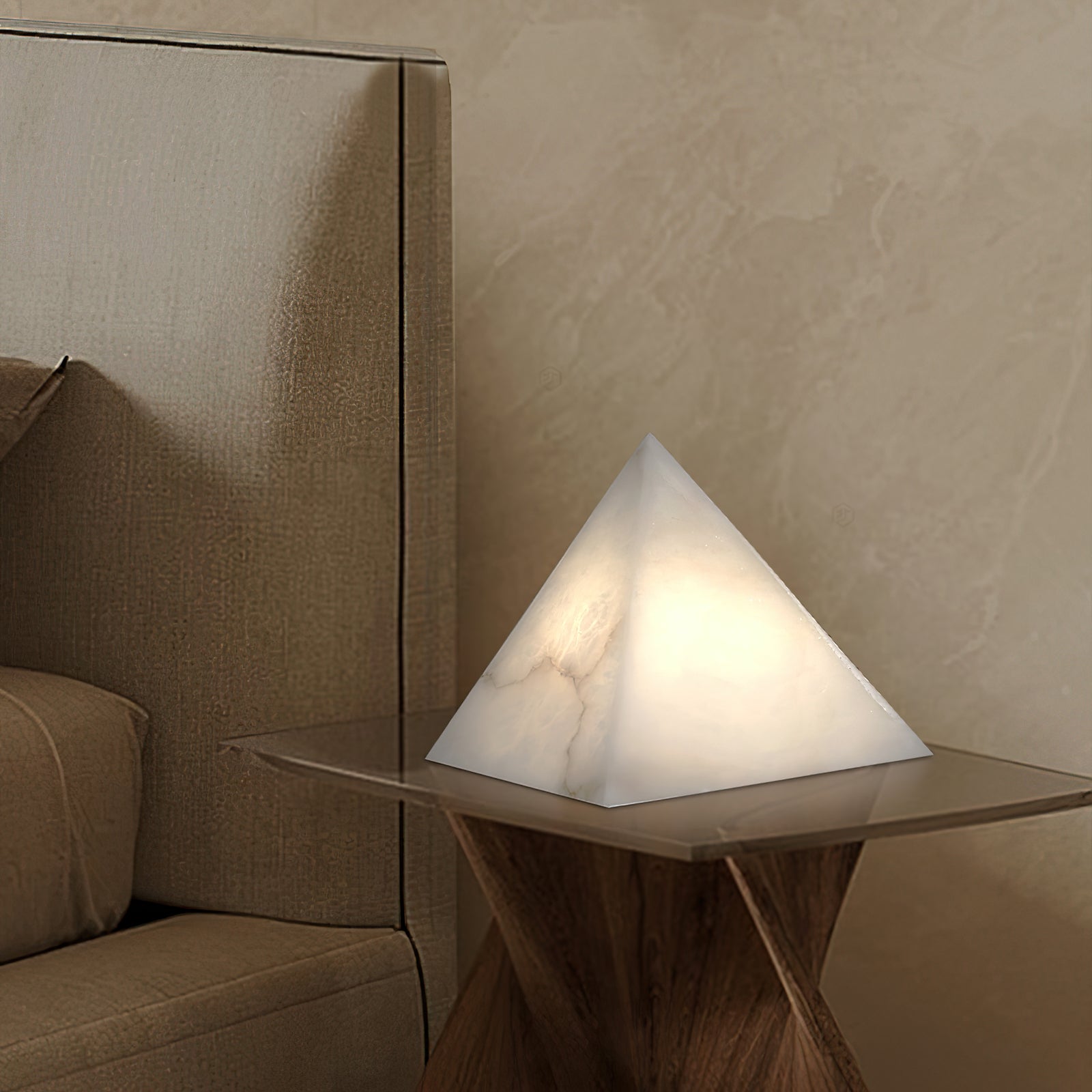 Alabaster Pyramid Table Lamp - Letslighting