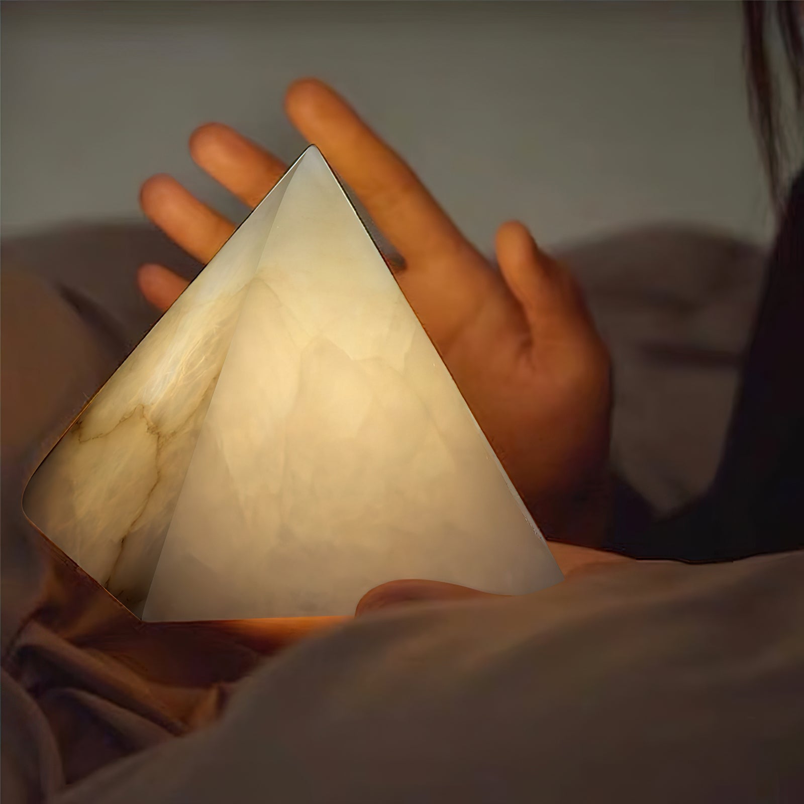 Alabaster Pyramid Table Lamp - Letslighting