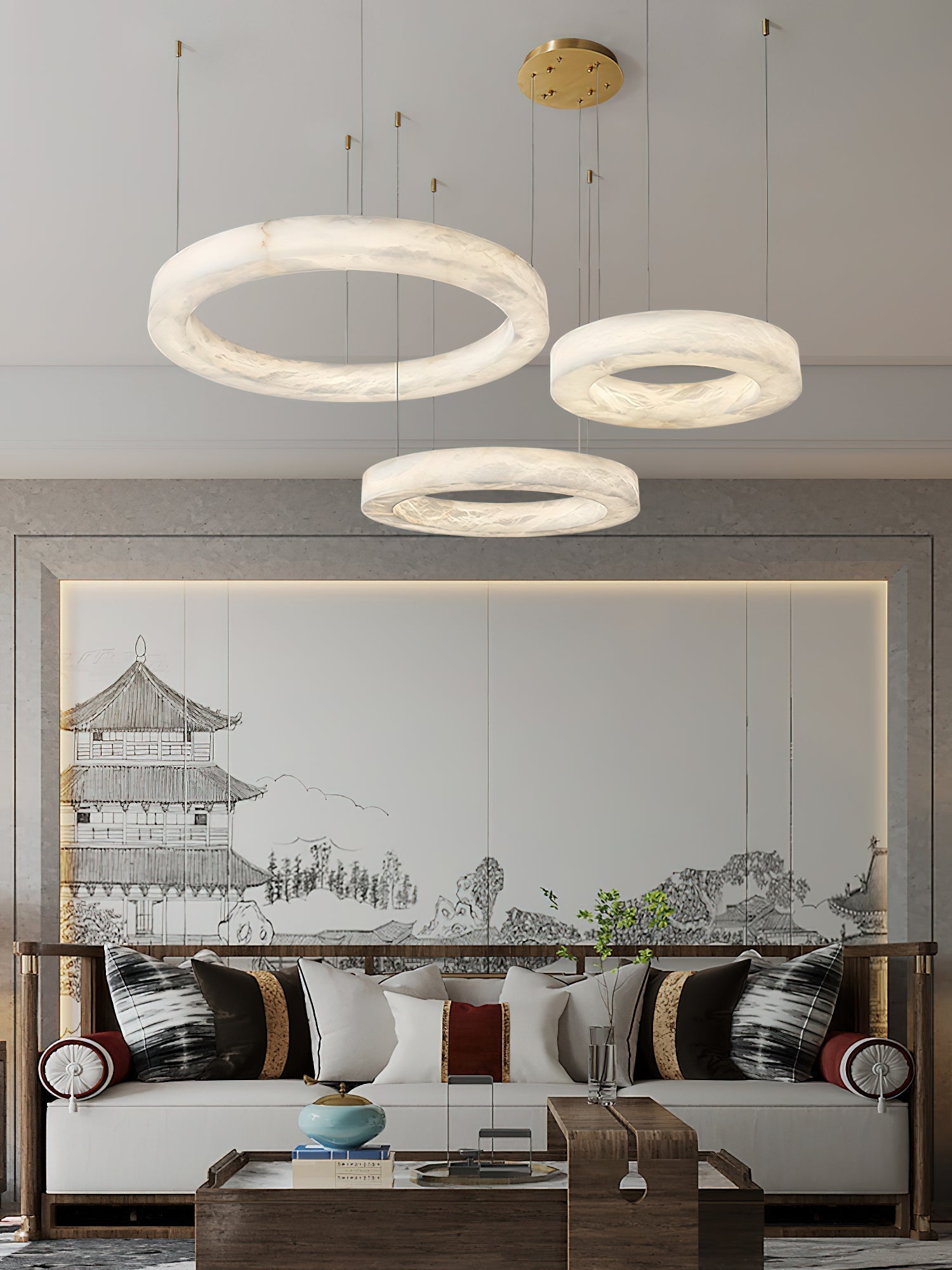 Plotuvyn Postmodern Luxury Ring Alabaster Chandelier - Letslighting