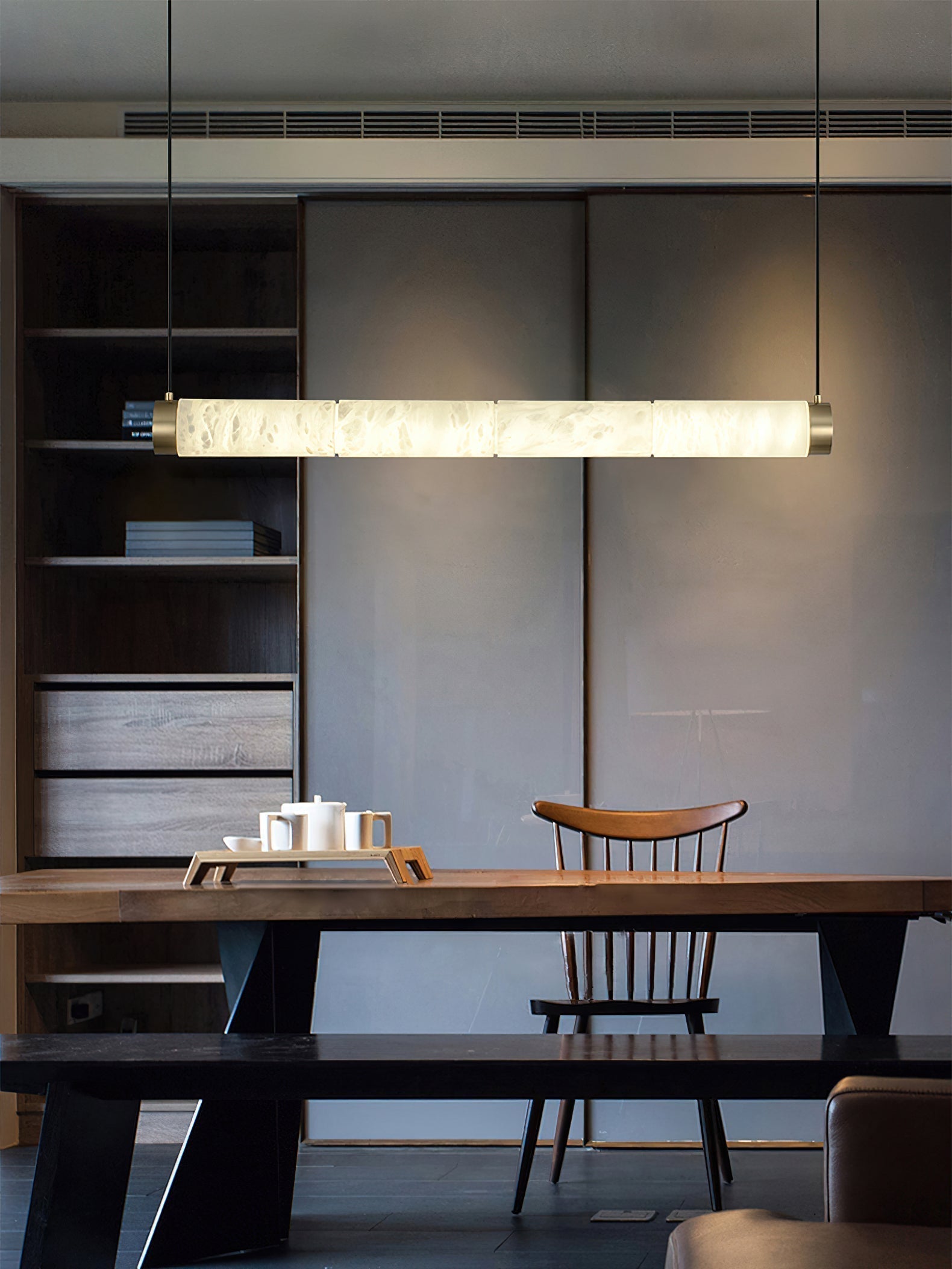 Plotuvyi Modern Strip Alabaster Pendant Light - Letslighting