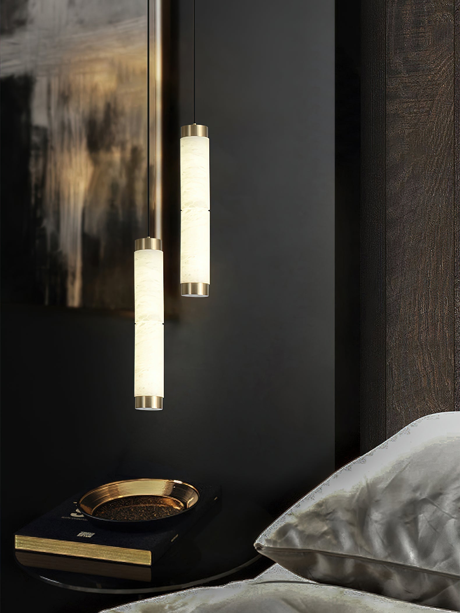 Plotuvyi Modern Strip Alabaster Pendant Light - Letslighting