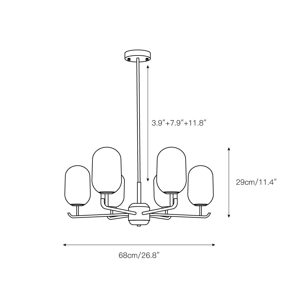 Sifuvyn Moderner Geometrischer Glas Kronleuchter-Letslighting