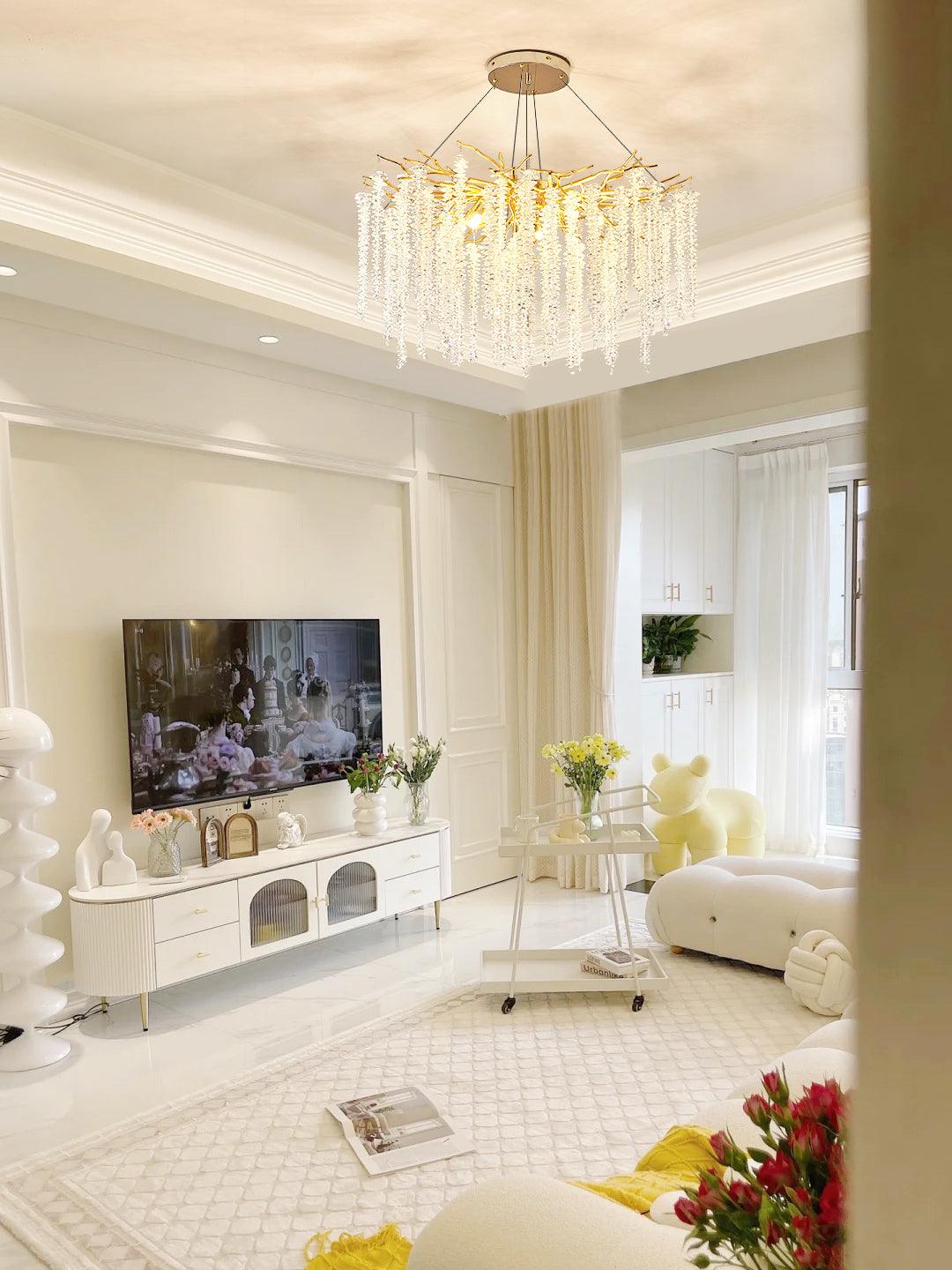 Lustra Kronleuchter Gold Kristall Zweig Elegant-Letslighting