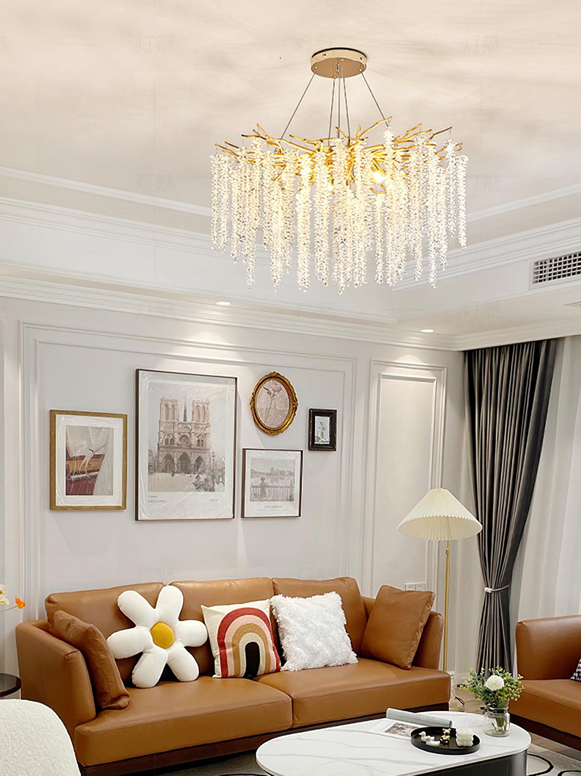 Lustra Kronleuchter Gold Kristall Zweig Elegant-Letslighting