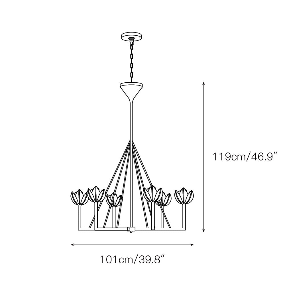 Alberto Modern Minimalist Floral Brass Chandelier - Letslighting