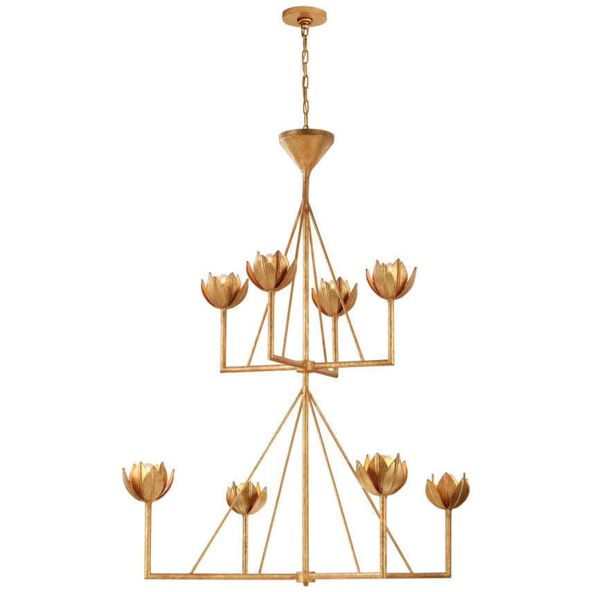 Alberto Modern Minimalist Floral Brass Chandelier - Letslighting