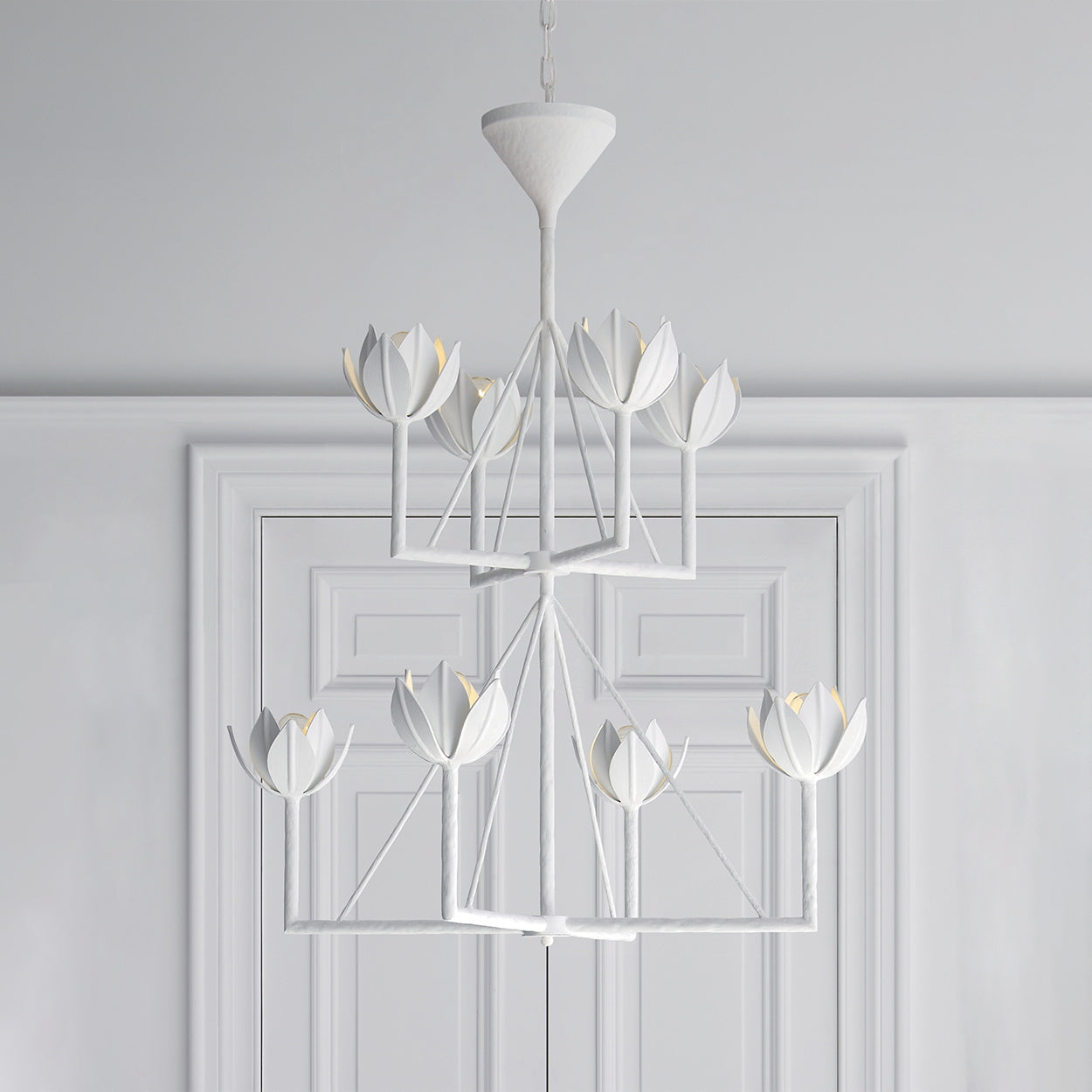 Alberto Modern Minimalist Floral Brass Chandelier - Letslighting