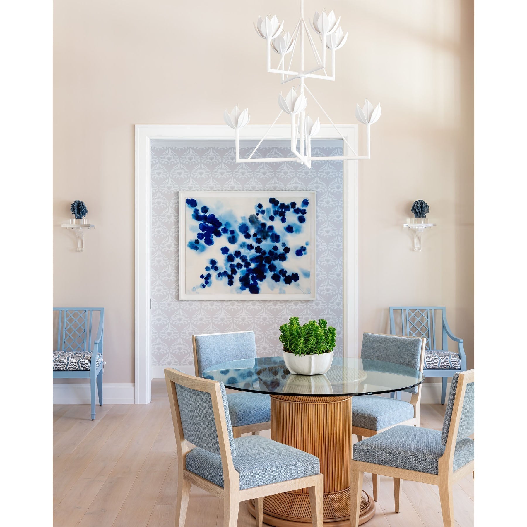 Alberto Modern Minimalist Floral Brass Chandelier - Letslighting