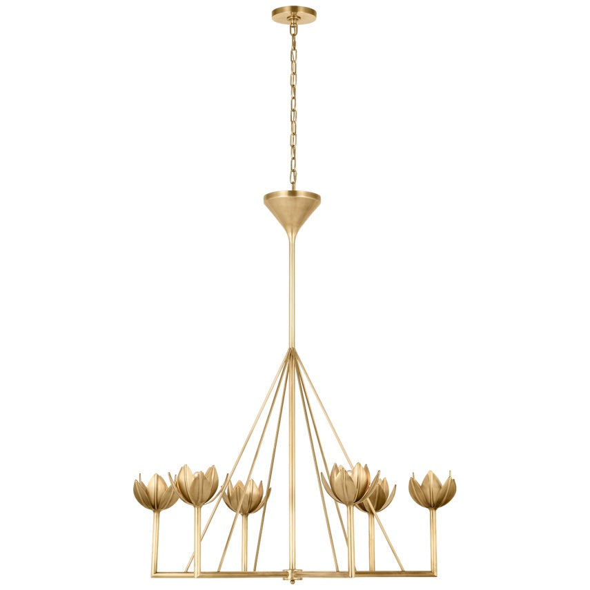 Alberto Modern Minimalist Floral Brass Chandelier - Letslighting