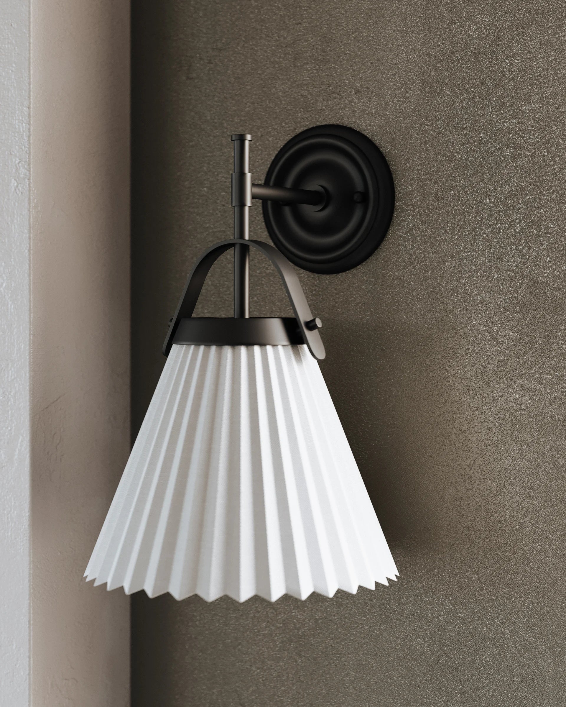 Pure Elegante Falten Messing Stoff Wandleuchte-Letslighting