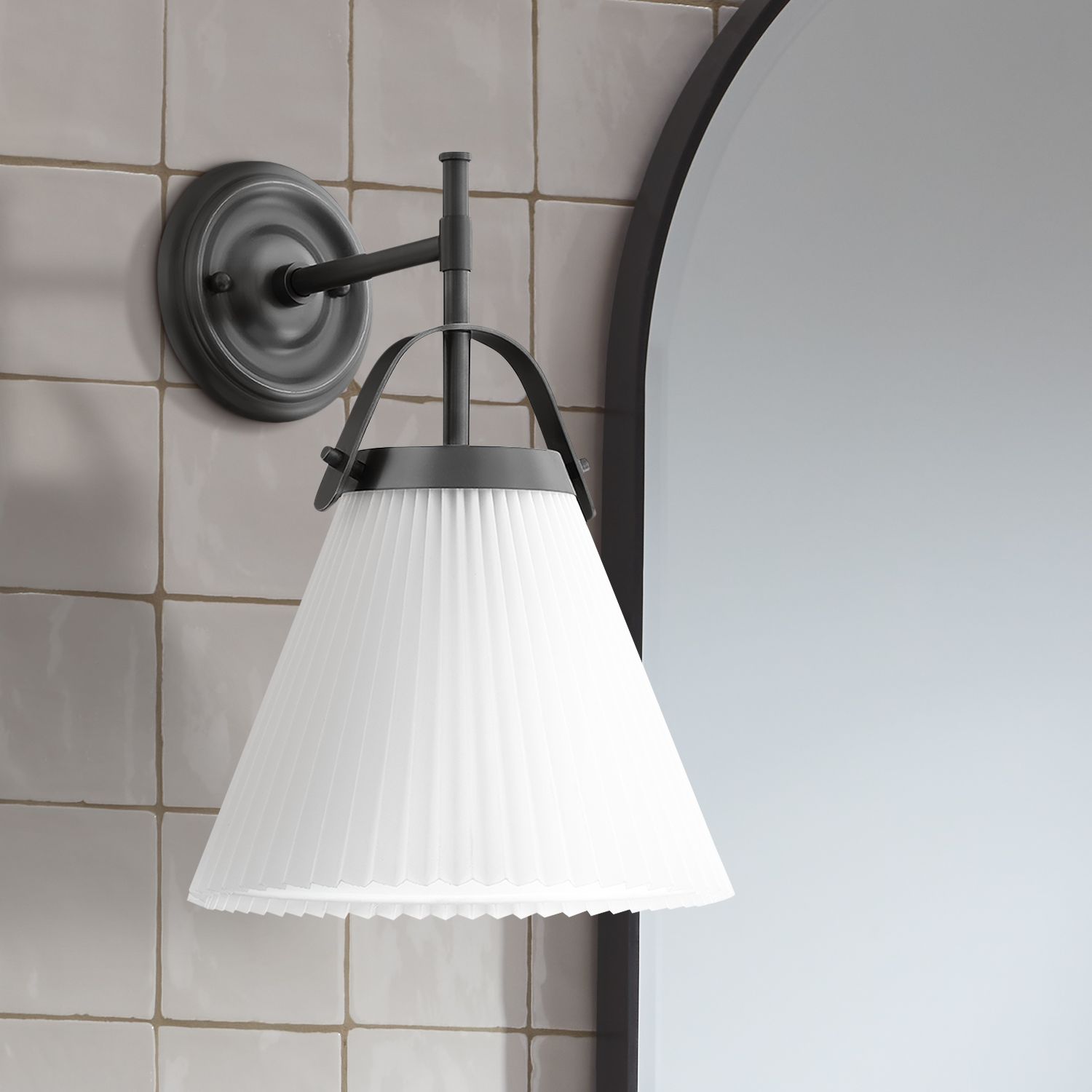 Pure Elegante Falten Messing Stoff Wandleuchte-Letslighting