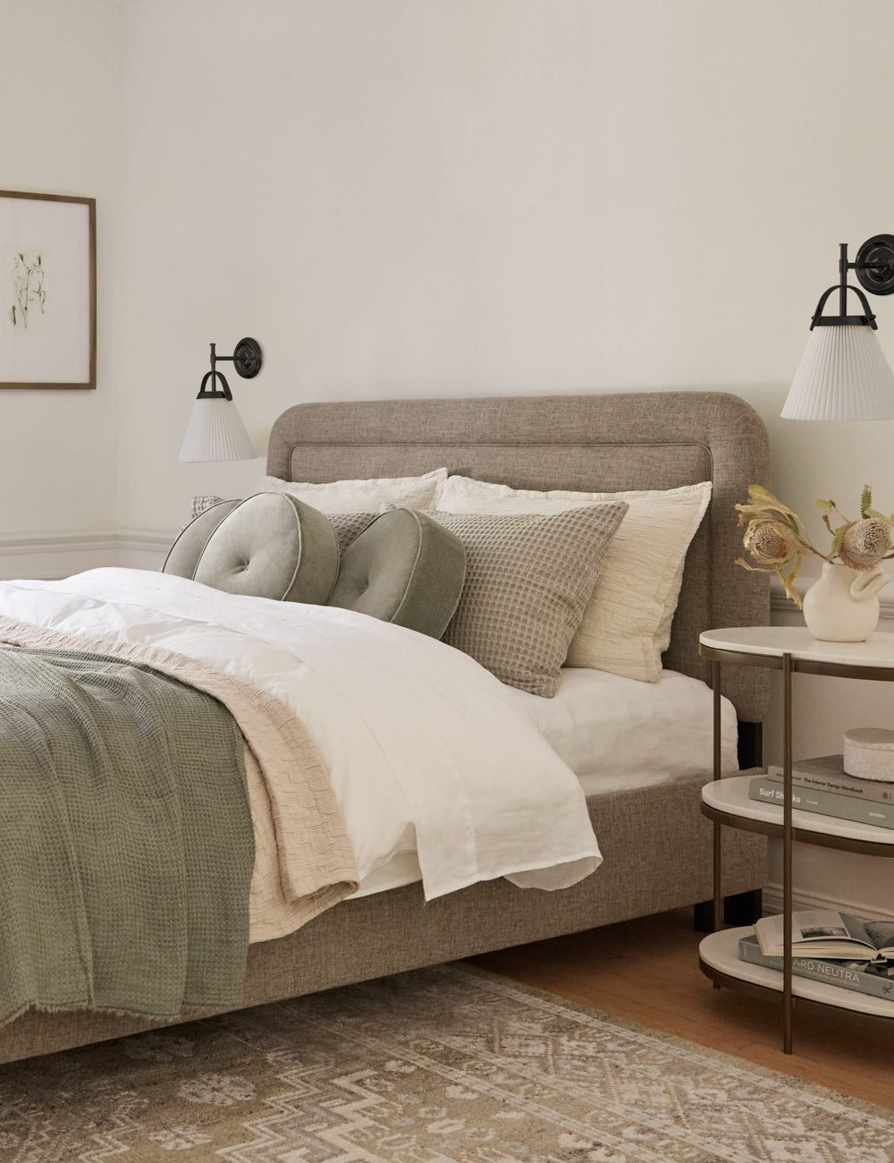 Pure Elegante Falten Messing Stoff Wandleuchte-Letslighting