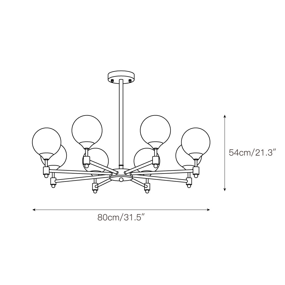 Vatnuvyi Minimalist Globe Glass Chandelier - Letslighting