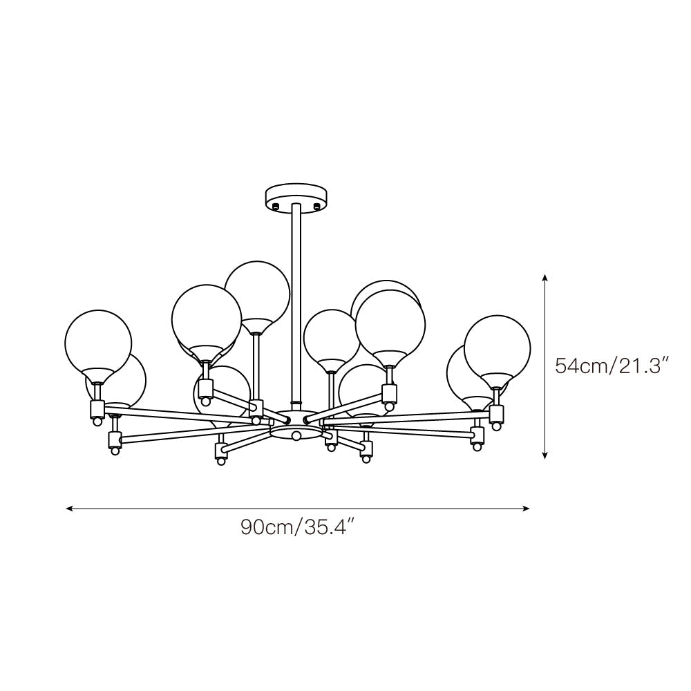 Vatnuvyi Minimalist Globe Glass Chandelier - Letslighting