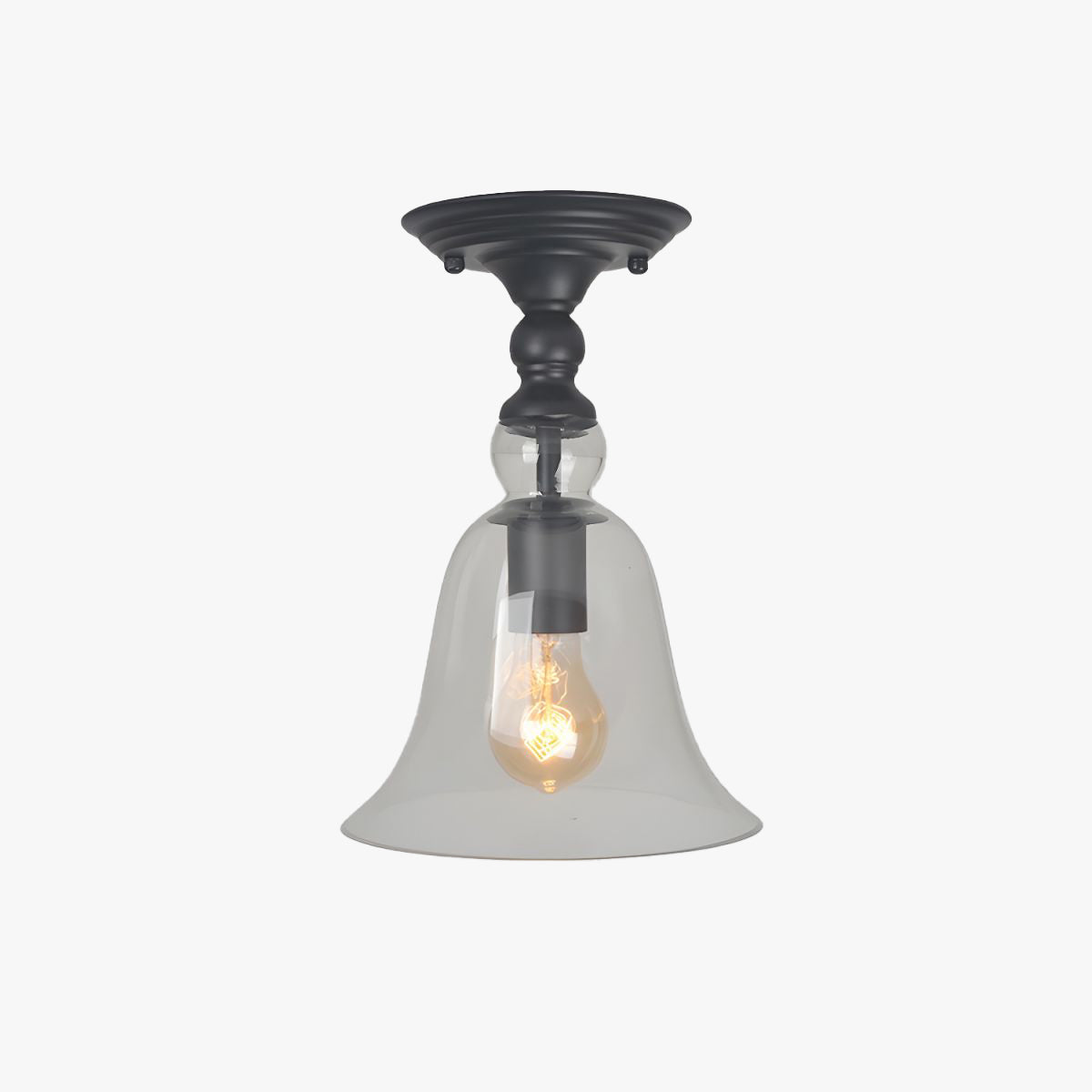 Silva Industrielle DeckenleuchteGlas, schwarz