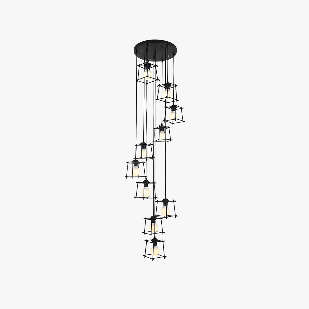 Silva Minimalistische Käfig Pendelleuchte Wohnzimmer, Schwarz