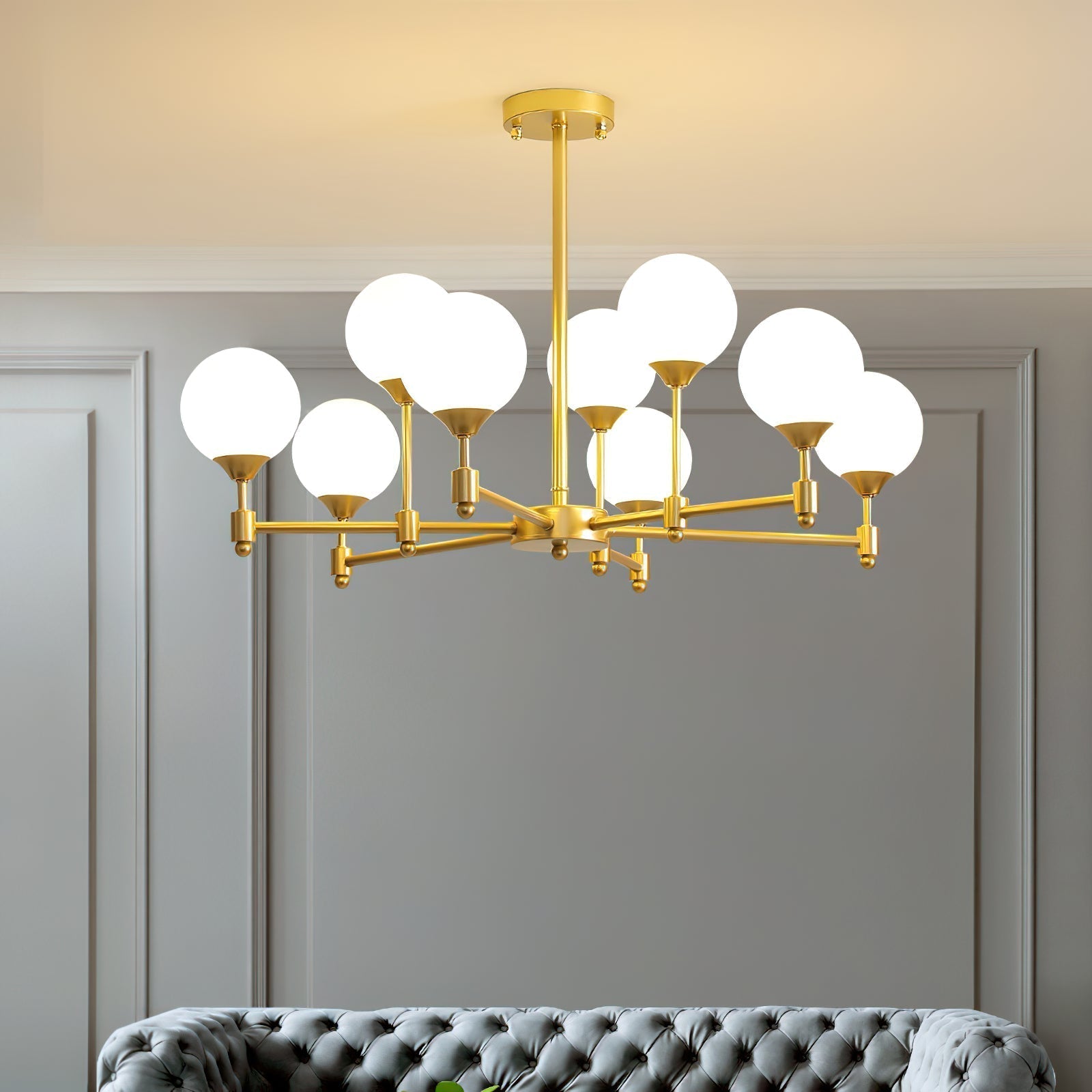 Vatnuvyi Minimalist Globe Glass Chandelier - Letslighting
