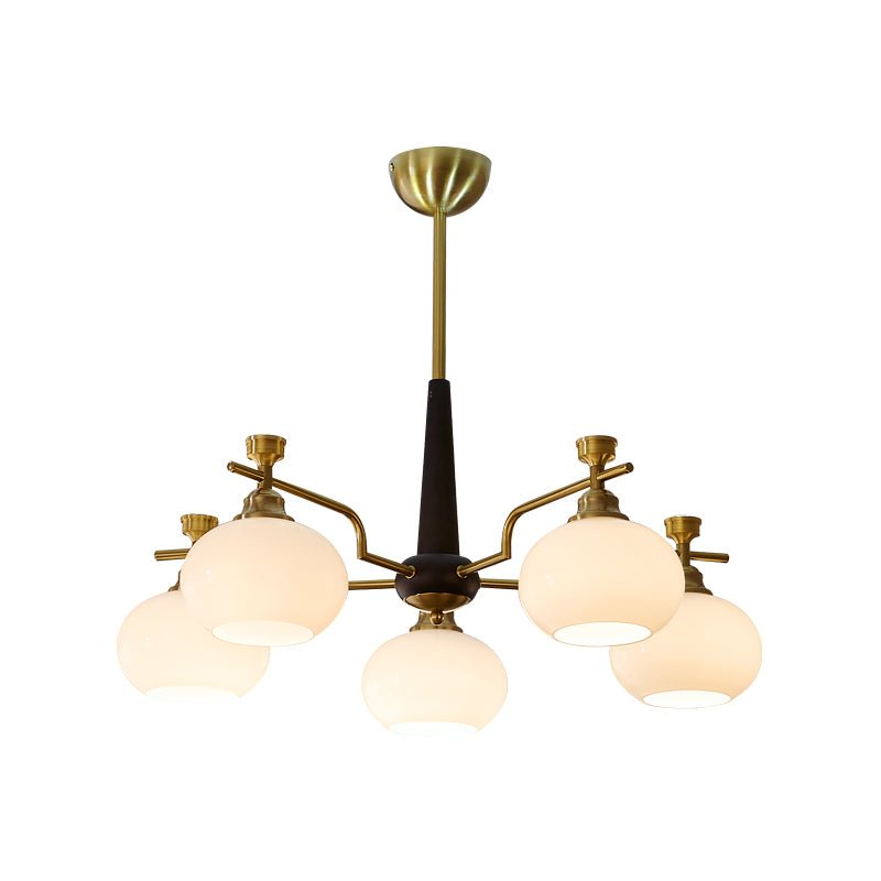 Velirara Traditioneller Einzigartiger Kugel-Holz-Glas-Kronleuchter-Letslighting