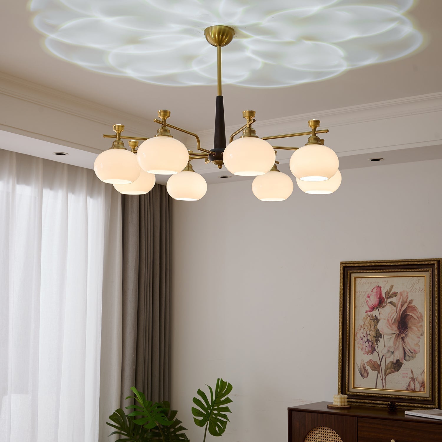 Velirara Traditioneller Einzigartiger Kugel-Holz-Glas-Kronleuchter-Letslighting
