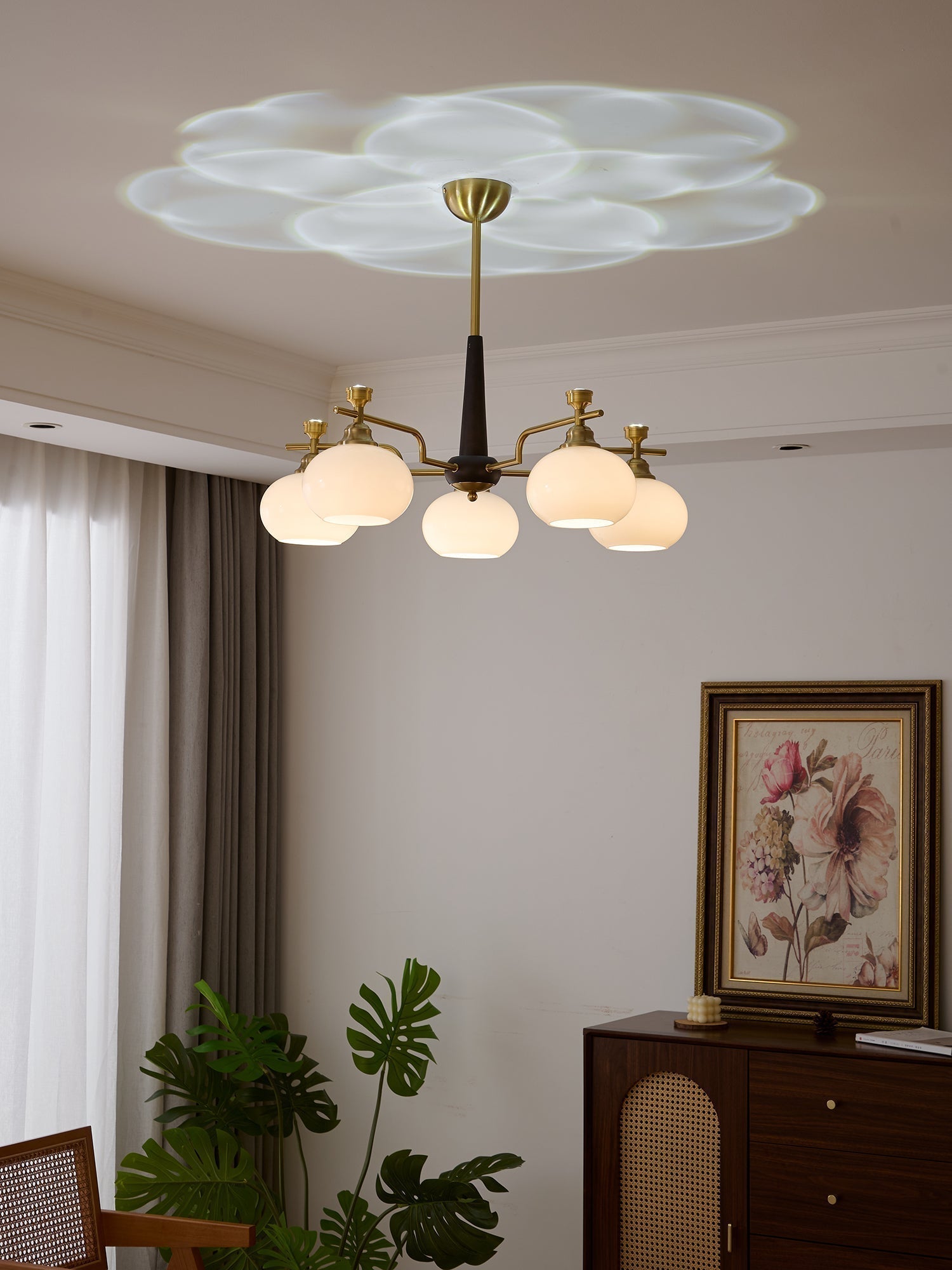 Velirara Traditioneller Einzigartiger Kugel-Holz-Glas-Kronleuchter-Letslighting