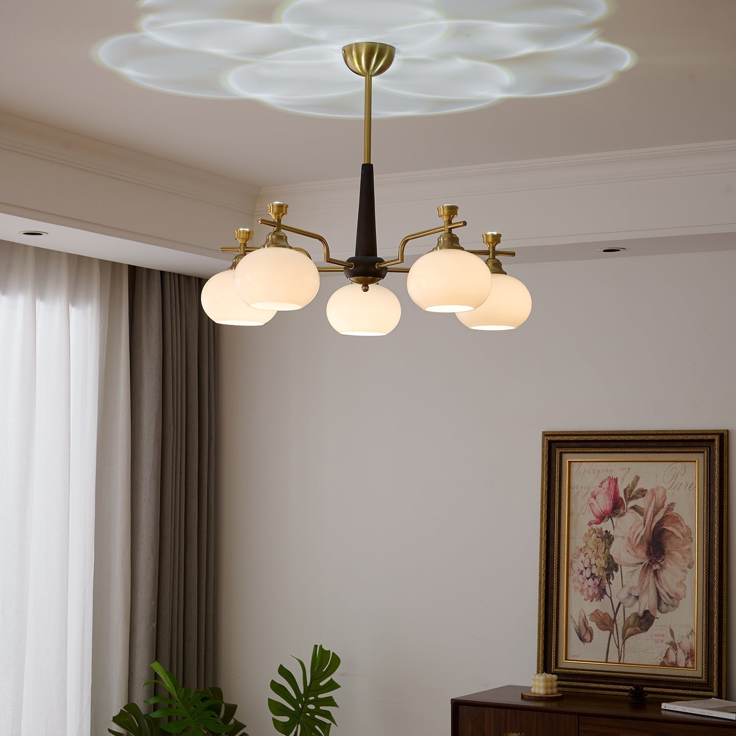 Velirara Traditioneller Einzigartiger Kugel-Holz-Glas-Kronleuchter-Letslighting