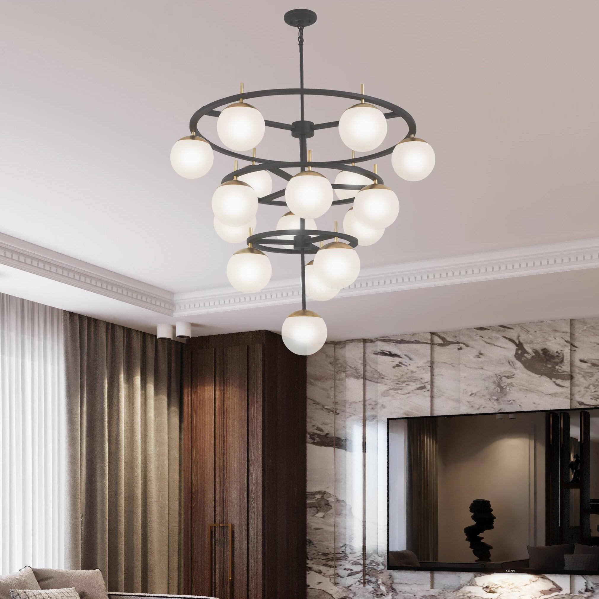 Ornuvyn Moderner Glas-Kronleuchter-Letslighting