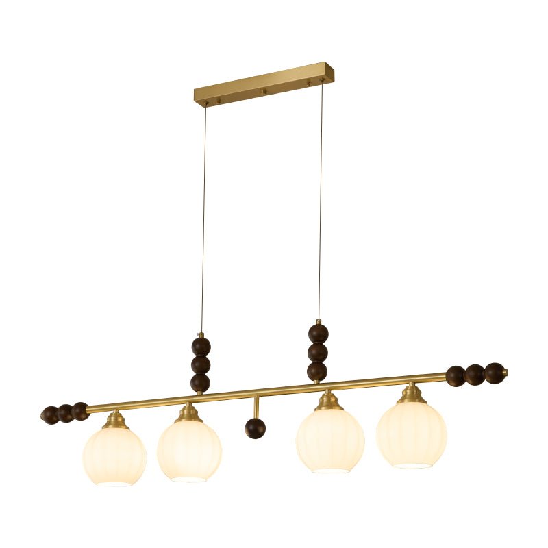 Zerinen Premium Nordic Art Island Glas-Holz-Pendelleuchte-Letslighting