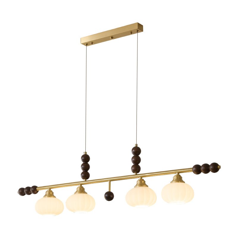 Zerinen Premium Nordic Art Island Glas-Holz-Pendelleuchte-Letslighting