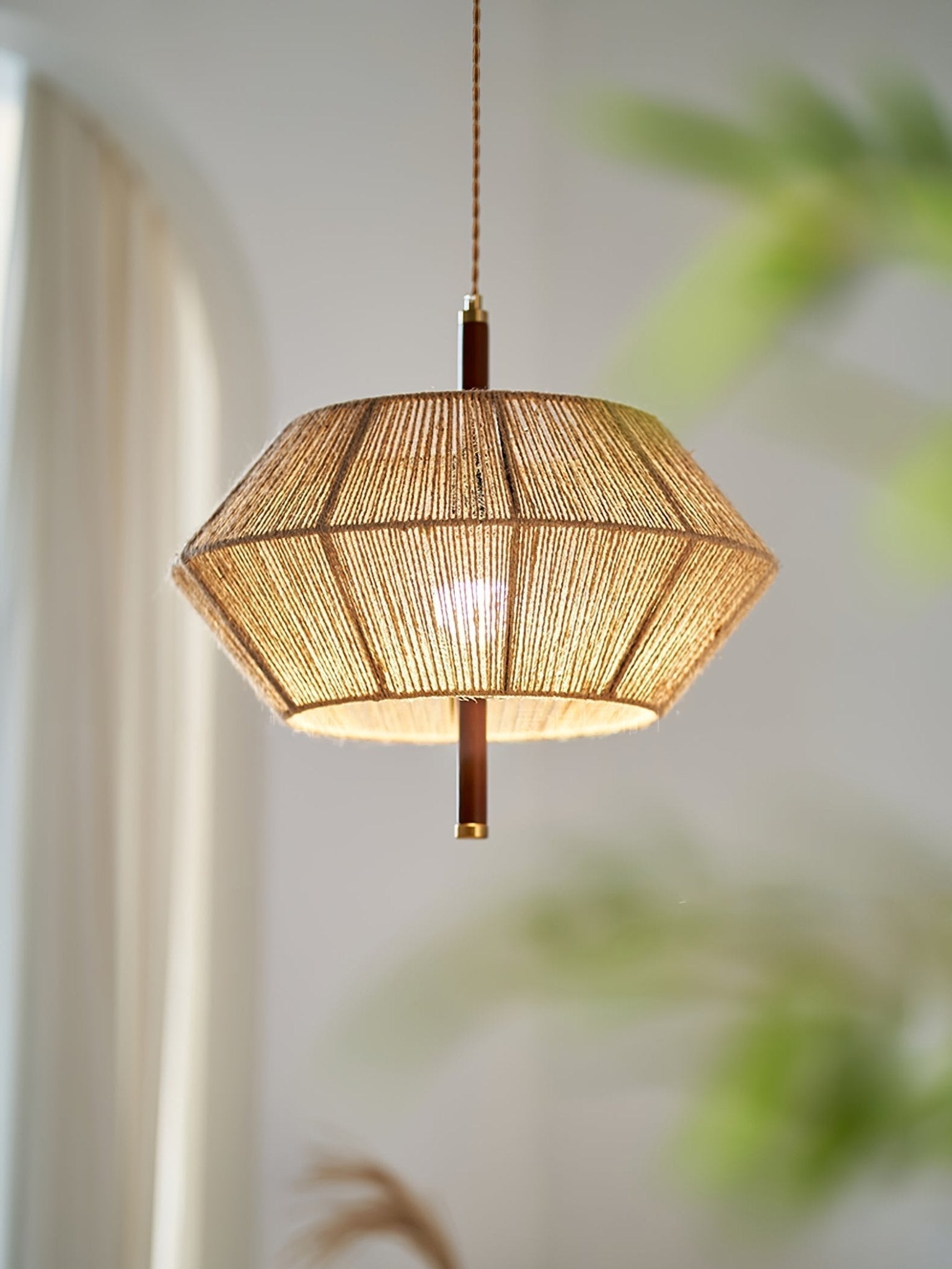 Rattan Vintage Seil Pendelleuchte Leuchte-Letslighting