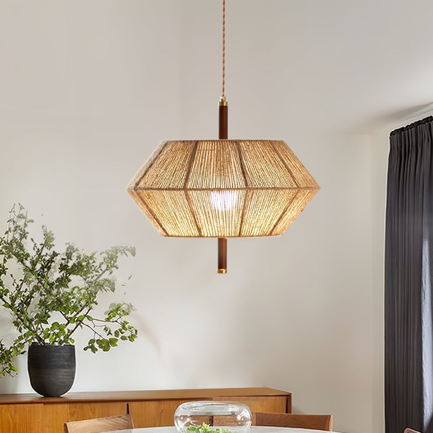 Rattan Vintage Seil Pendelleuchte Leuchte-Letslighting