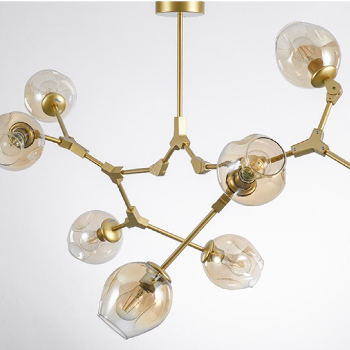 Valentina Pendelleuchte Schwarze/Gold Wohnzimmer/Schlafzimmer Metall/Glas